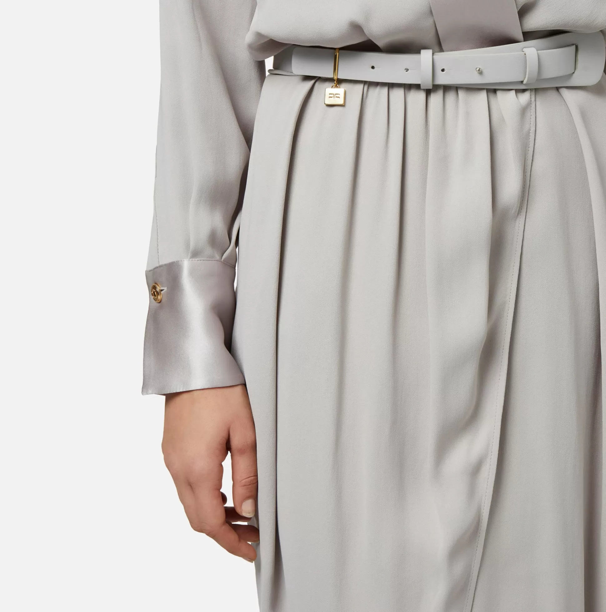 Elisabetta Franchi Abiti^Abito Midi A Portafoglio In Georgette Di Viscosa