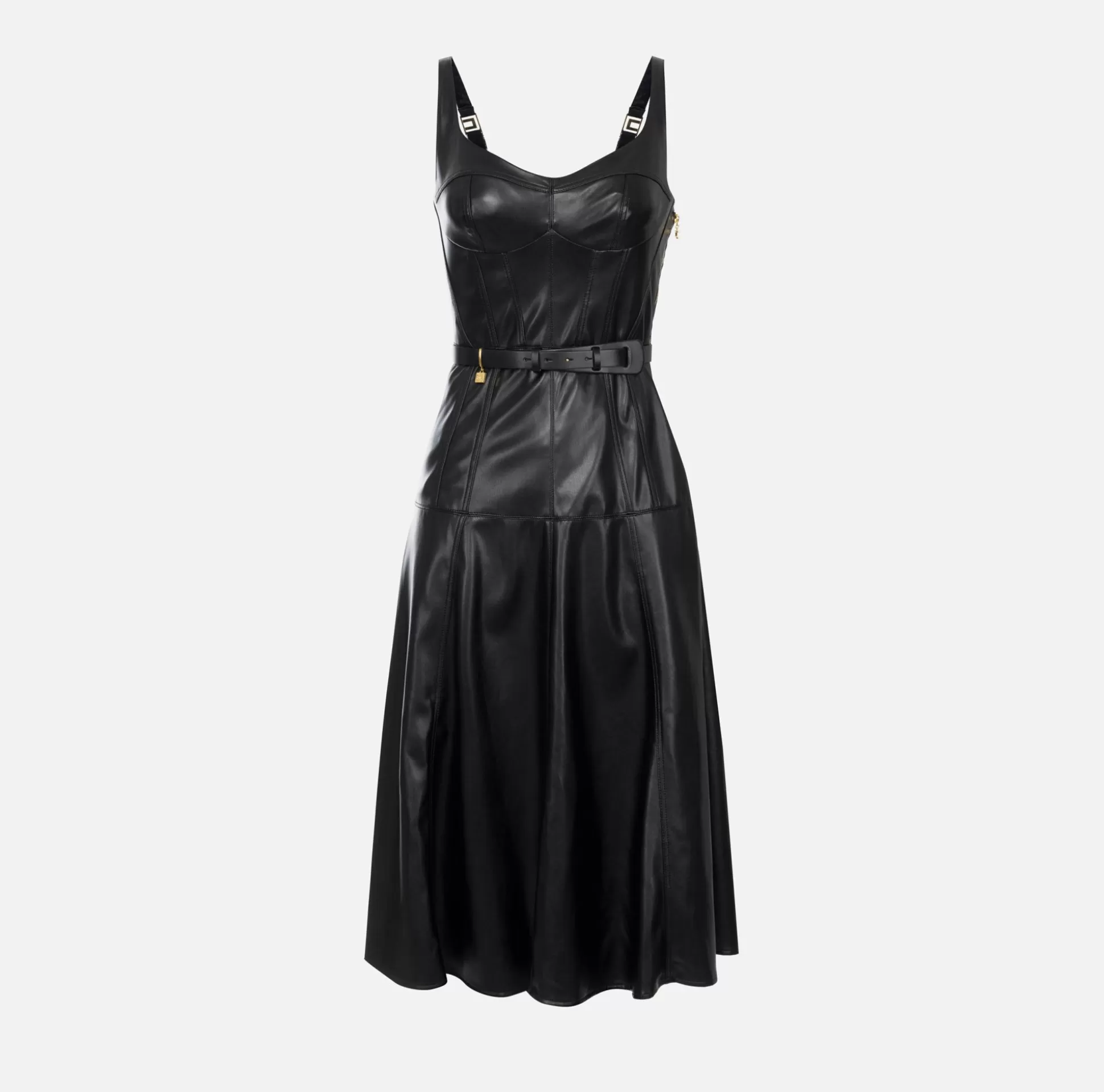 Elisabetta Franchi Abiti^Abito Midi Effetto Pelle Con Tagli Bustier