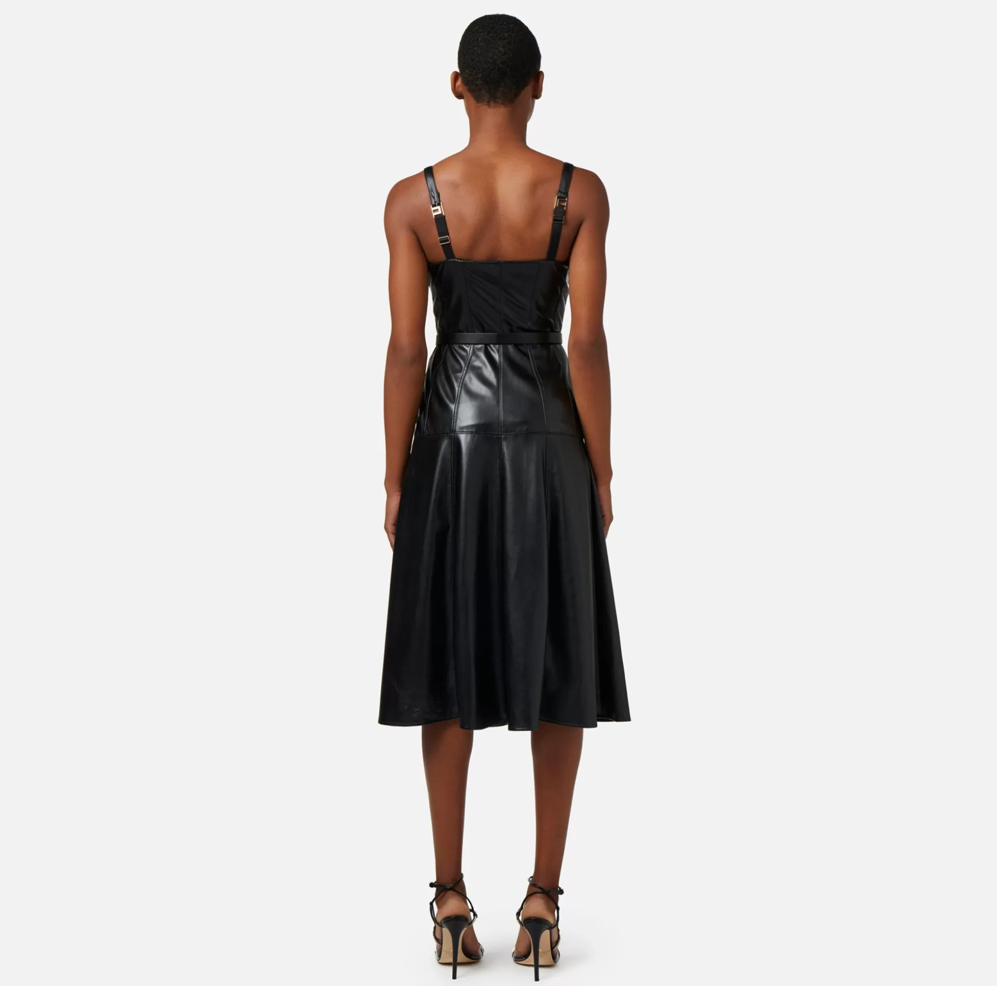 Elisabetta Franchi Abiti^Abito Midi Effetto Pelle Con Tagli Bustier