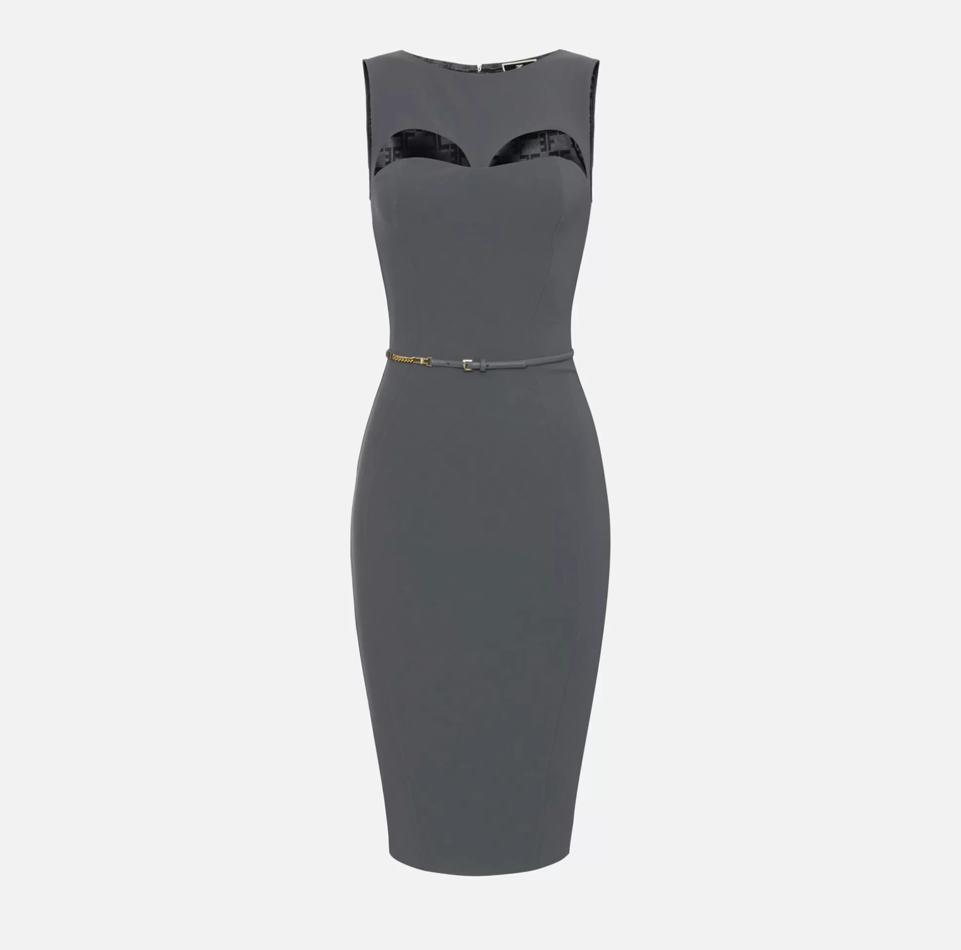 Elisabetta Franchi Abiti^Abito Midi In Tessuto Tecnico Con Cintura E Cut Out