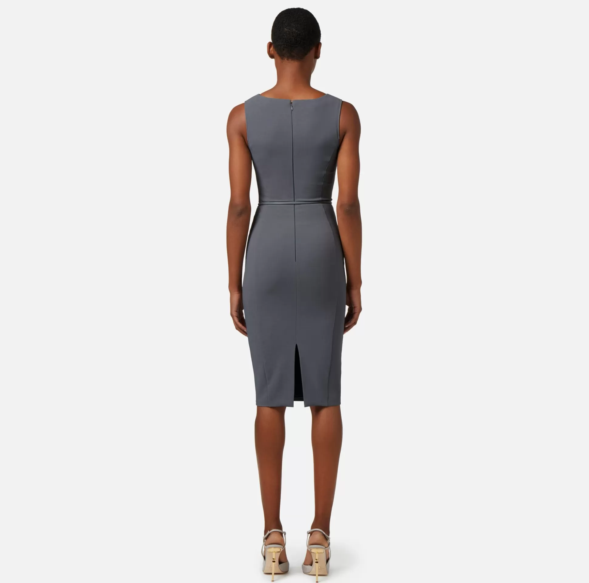Elisabetta Franchi Abiti^Abito Midi In Tessuto Tecnico Con Cintura E Cut Out