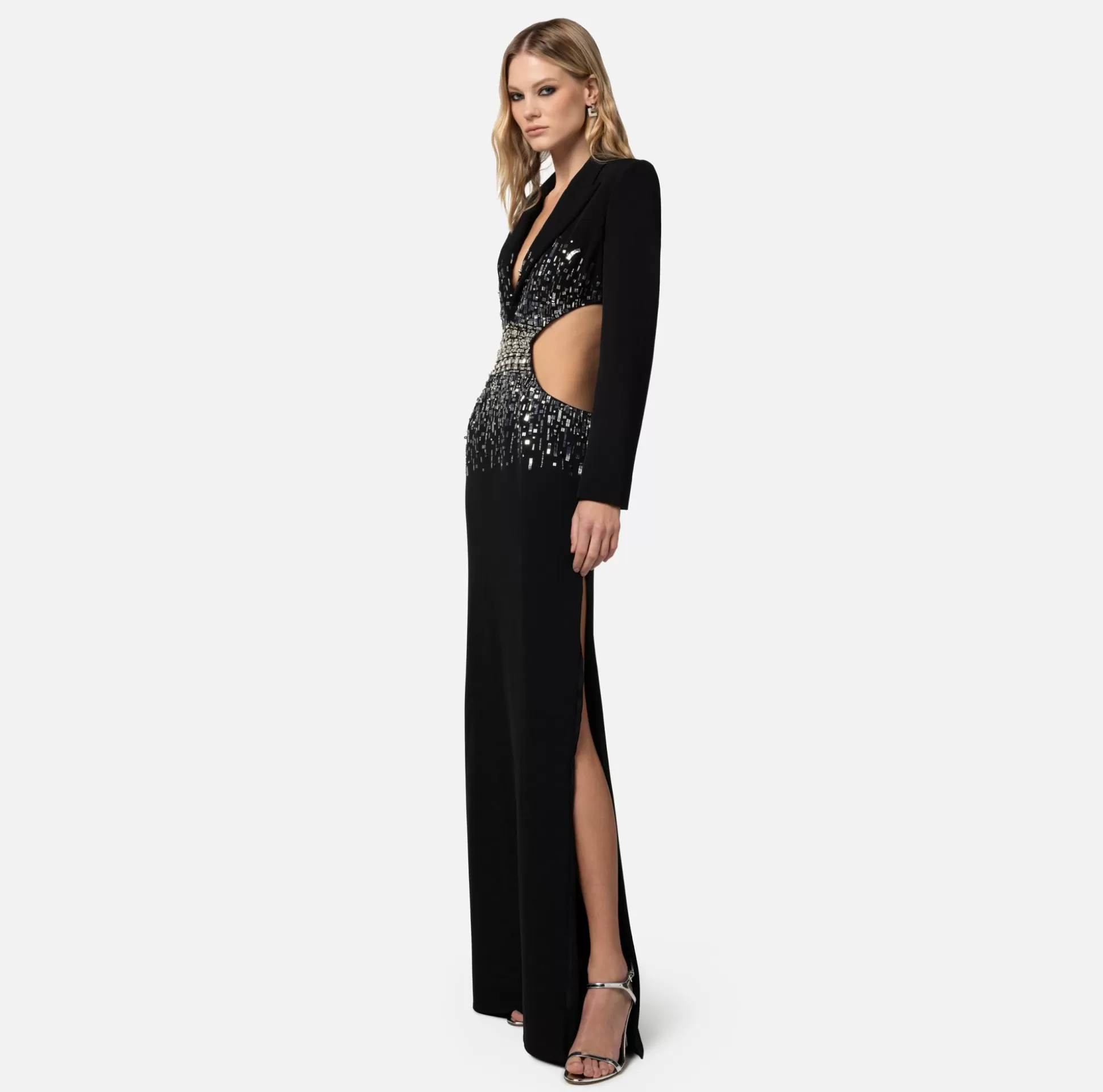 Elisabetta Franchi Abiti^Abito Red Carpet In Crepe Con Cut Out E Ricamo