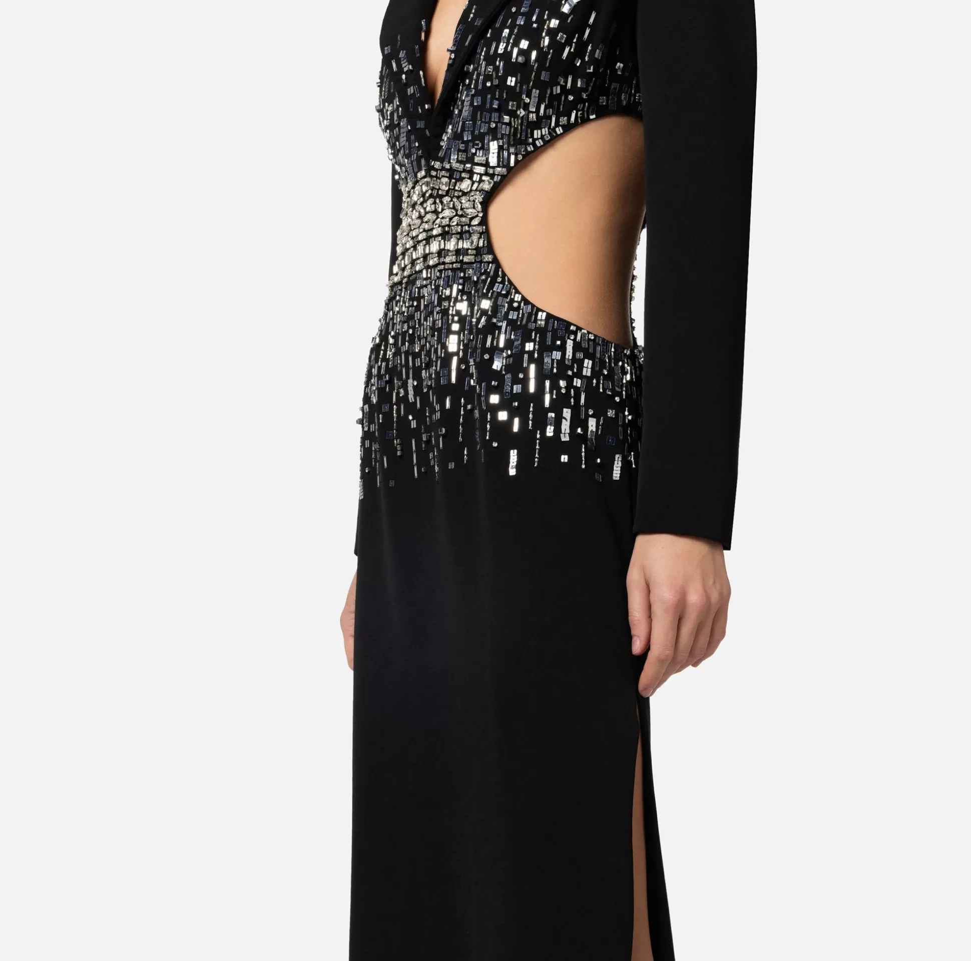 Elisabetta Franchi Abiti^Abito Red Carpet In Crepe Con Cut Out E Ricamo
