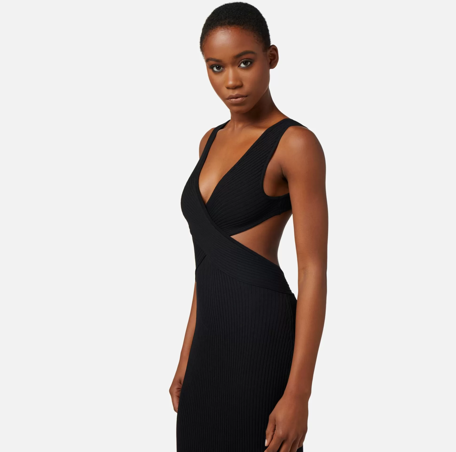 Elisabetta Franchi Abiti^Abito Red Carpet In Viscosa A Costine Con Cut-Out Schiena