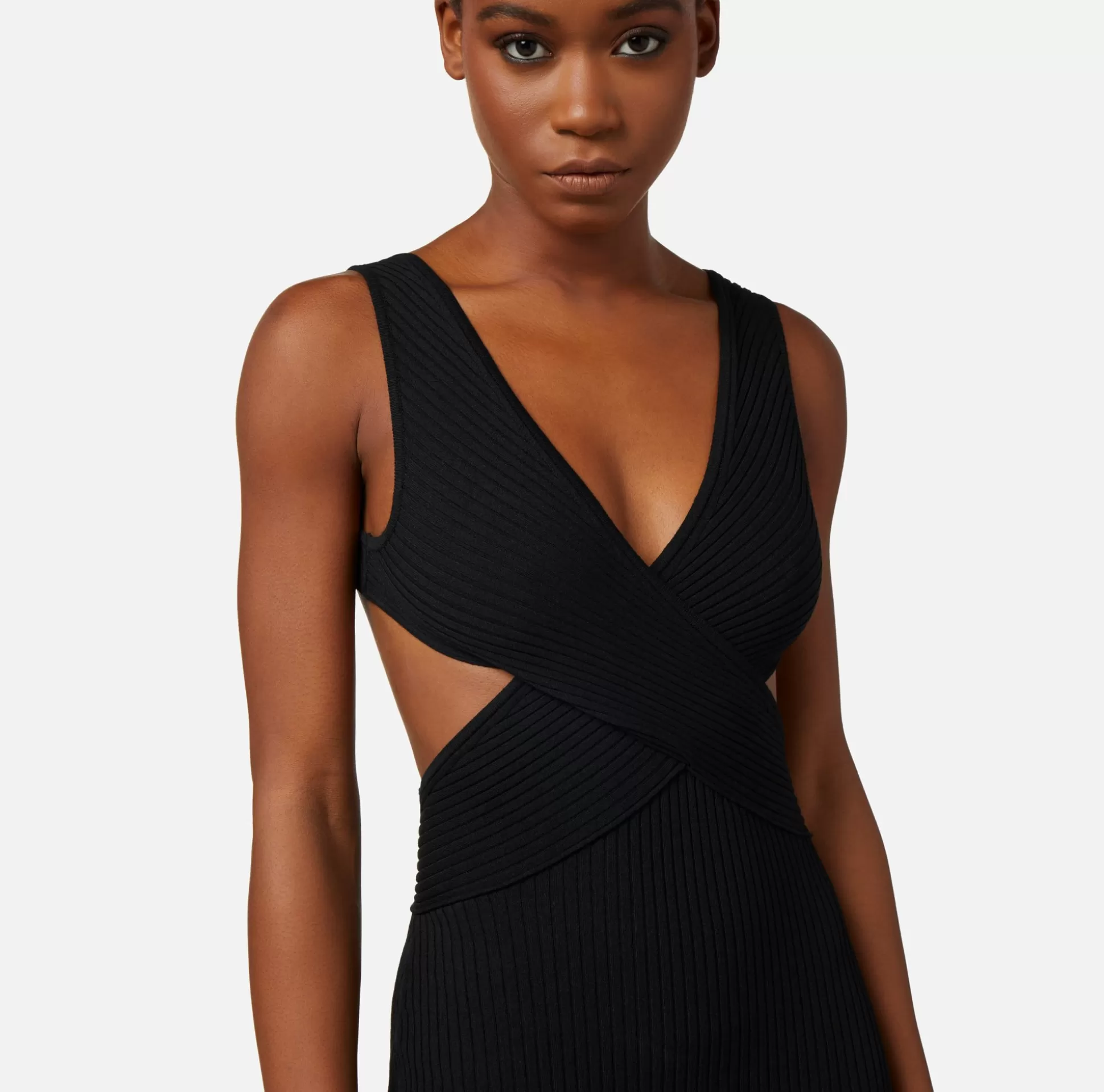 Elisabetta Franchi Abiti^Abito Red Carpet In Viscosa A Costine Con Cut-Out Schiena