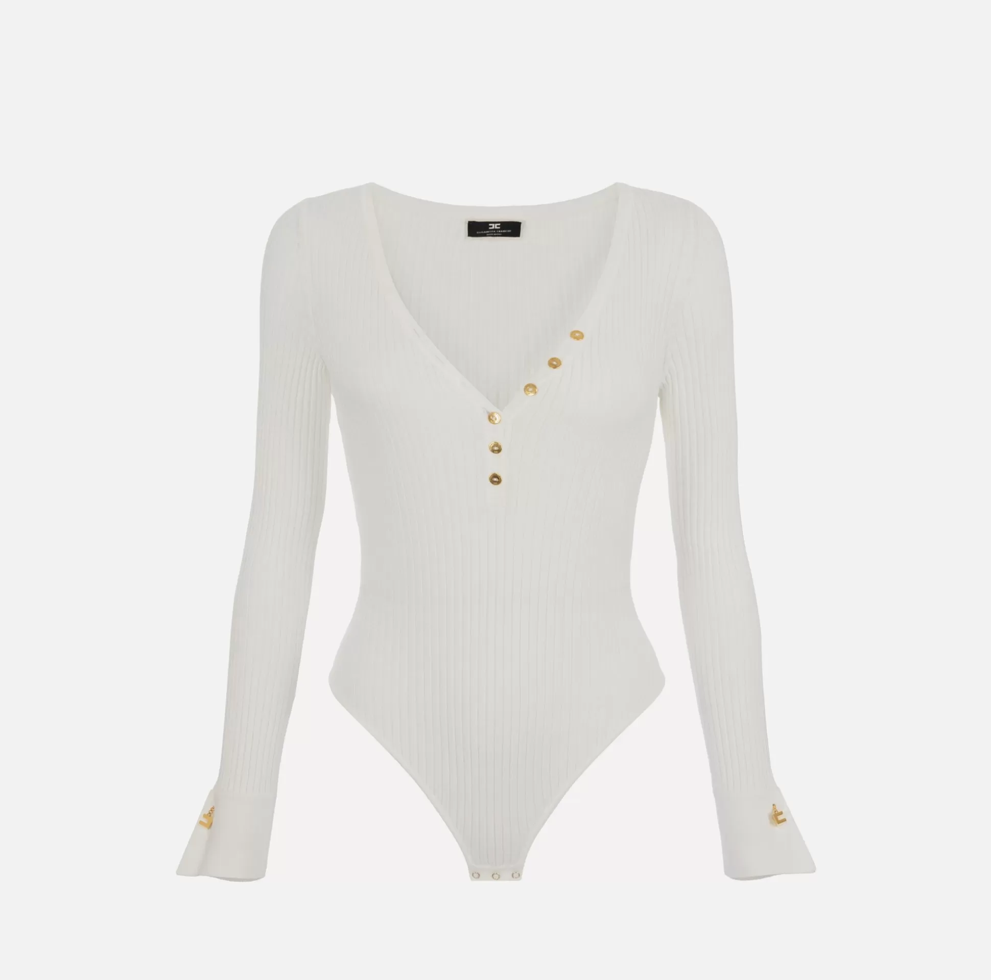 Elisabetta Franchi Top, T-Shirt & Body^Body A Maniche Lunghe In Maglia A Coste