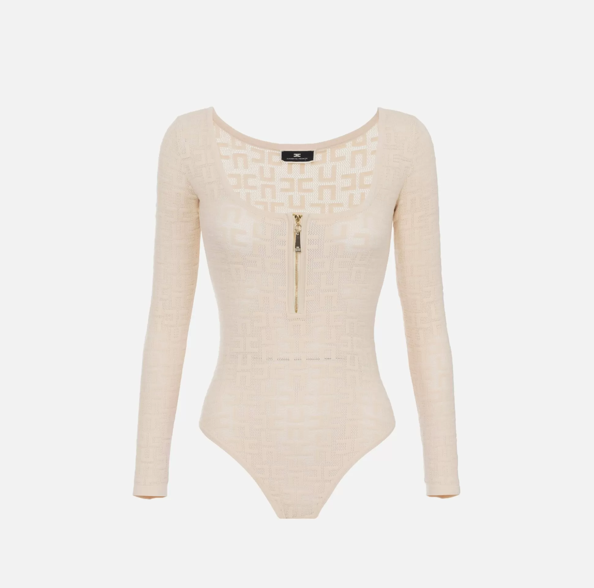 Elisabetta Franchi Top, T-Shirt & Body^Body A Maniche Lunghe In Viscosa Punto Traforato