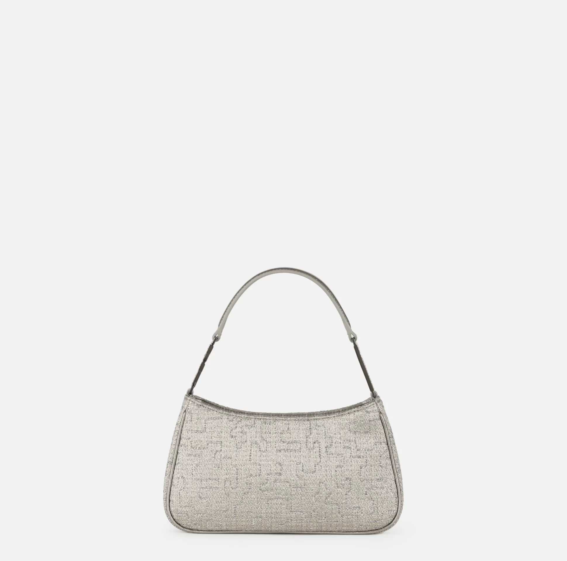Elisabetta Franchi Borse A Spalla^Borsa A Spalla In Tweed Lurex Con Lettering Di Strass