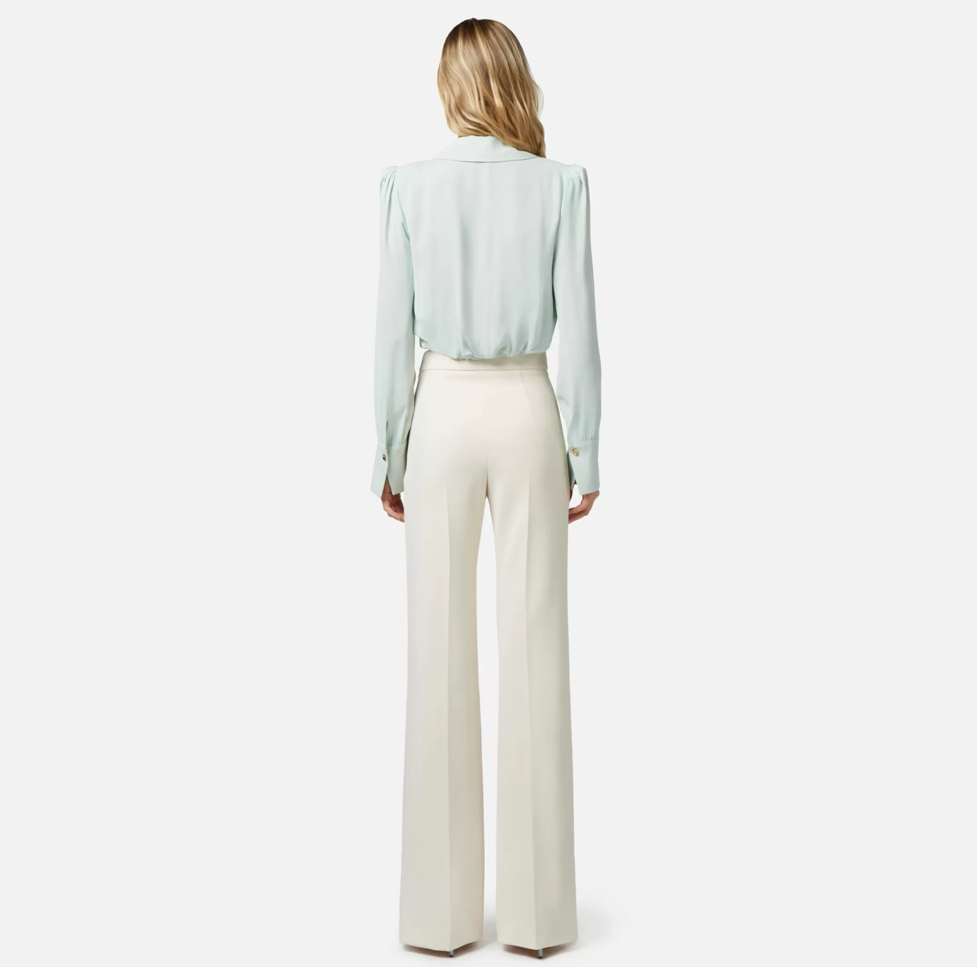 Elisabetta Franchi Camicie E Bluse^Camicia Cropped In Georgette Di Viscosa Con Catena Foulard
