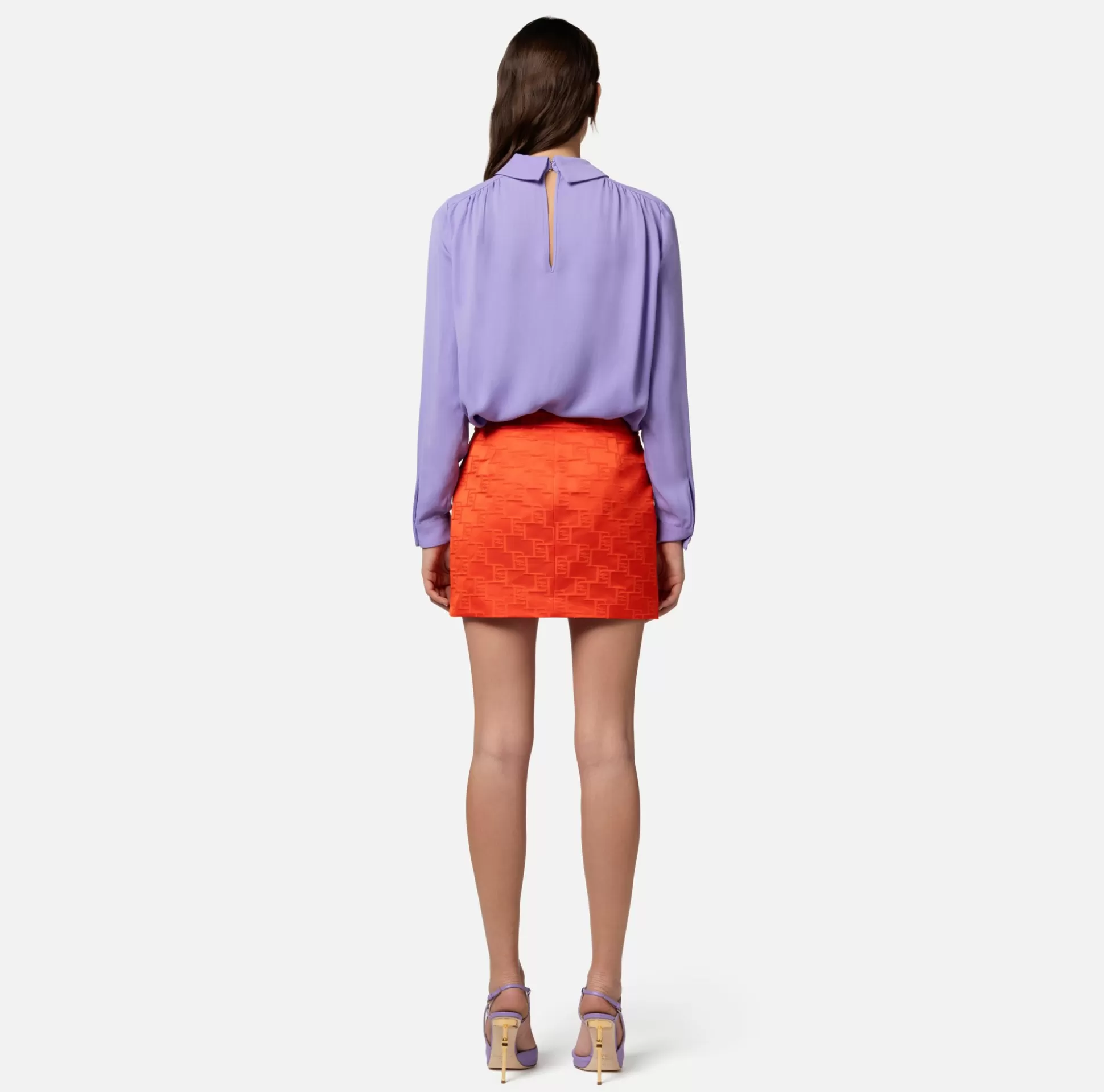 Elisabetta Franchi Camicie E Bluse^Camicia In Georgette Di Viscosa Con Accessorio Sul Collo