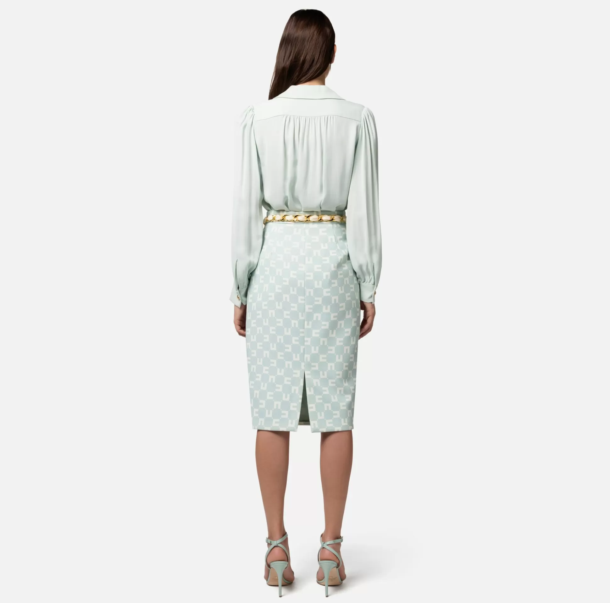 Elisabetta Franchi Camicie E Bluse^Camicia In Georgette Di Viscosa Con Accessorio Sul Collo