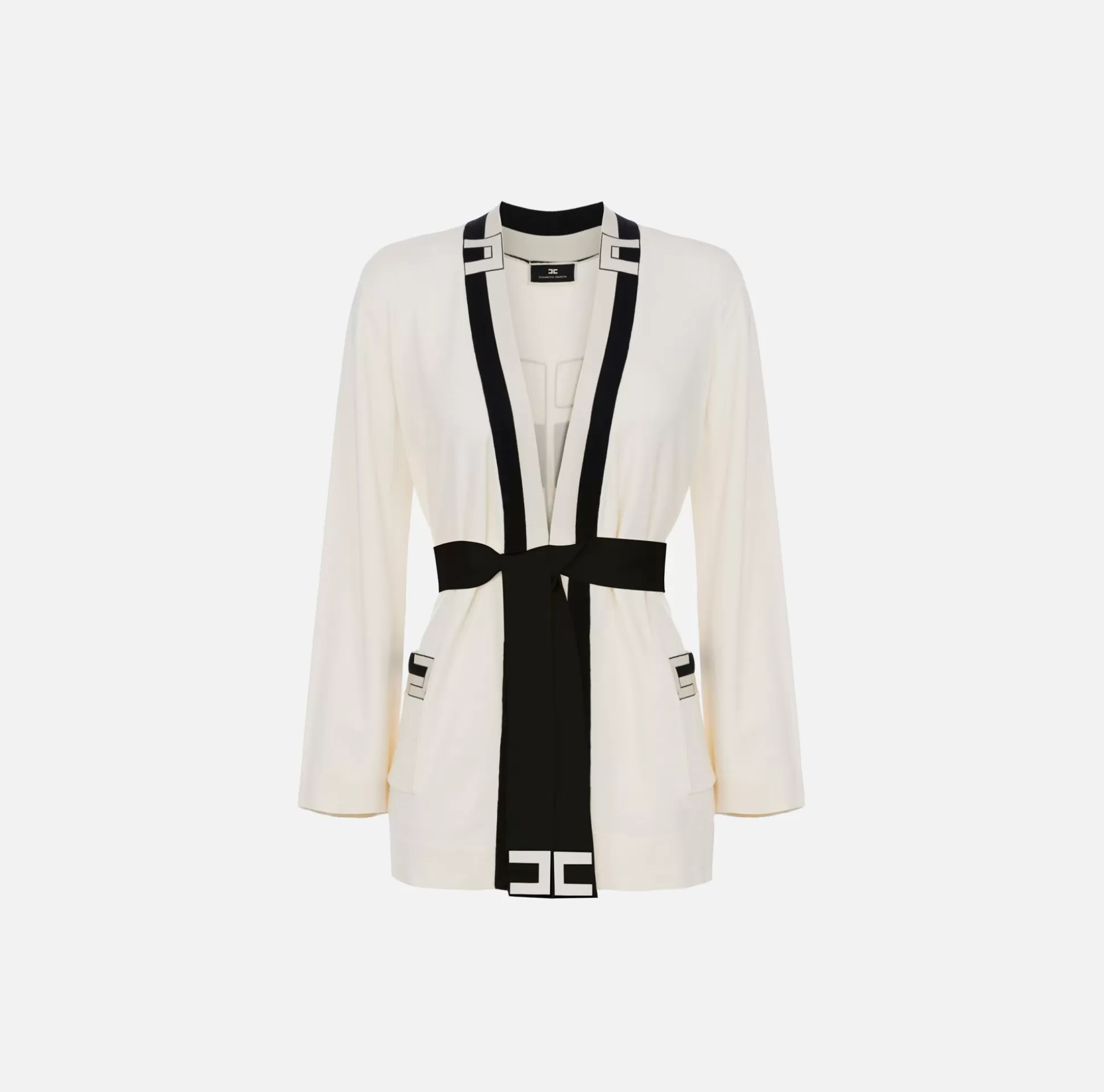 Elisabetta Franchi Maglieria E Felpe^Cardigan Kimono In Viscosa Jacquard