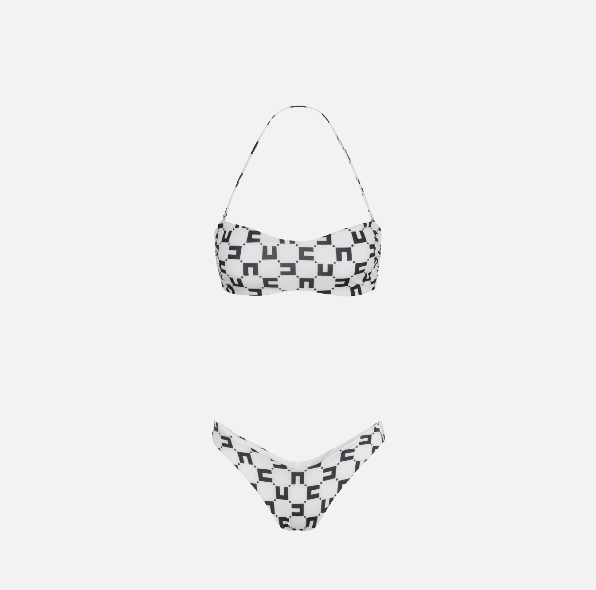 Elisabetta Franchi Beachwear^Costume A Due Pezzi In Lycra Stampa Logo Doppia C