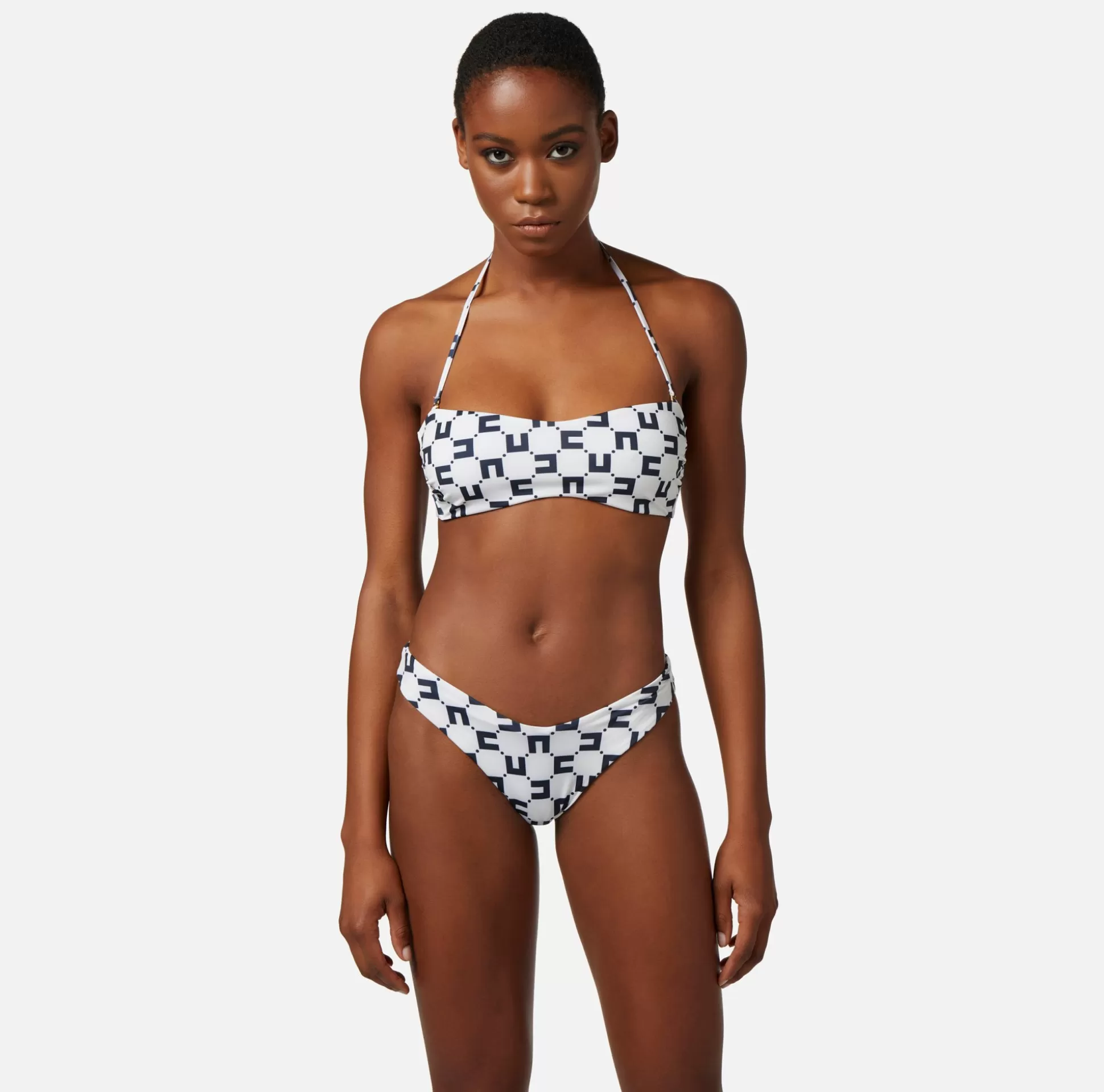 Elisabetta Franchi Beachwear^Costume A Due Pezzi In Lycra Stampa Logo Doppia C