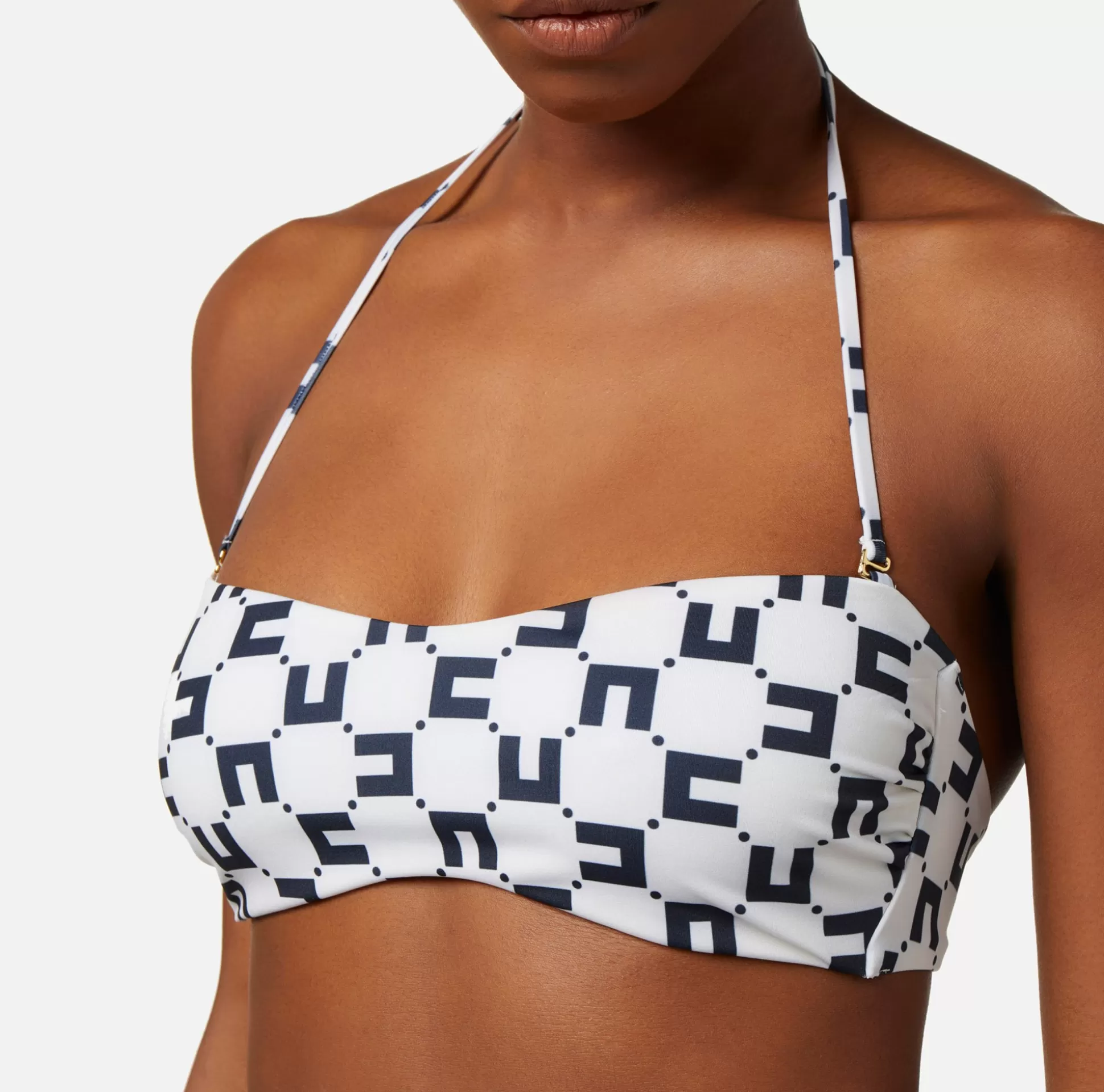 Elisabetta Franchi Beachwear^Costume A Due Pezzi In Lycra Stampa Logo Doppia C