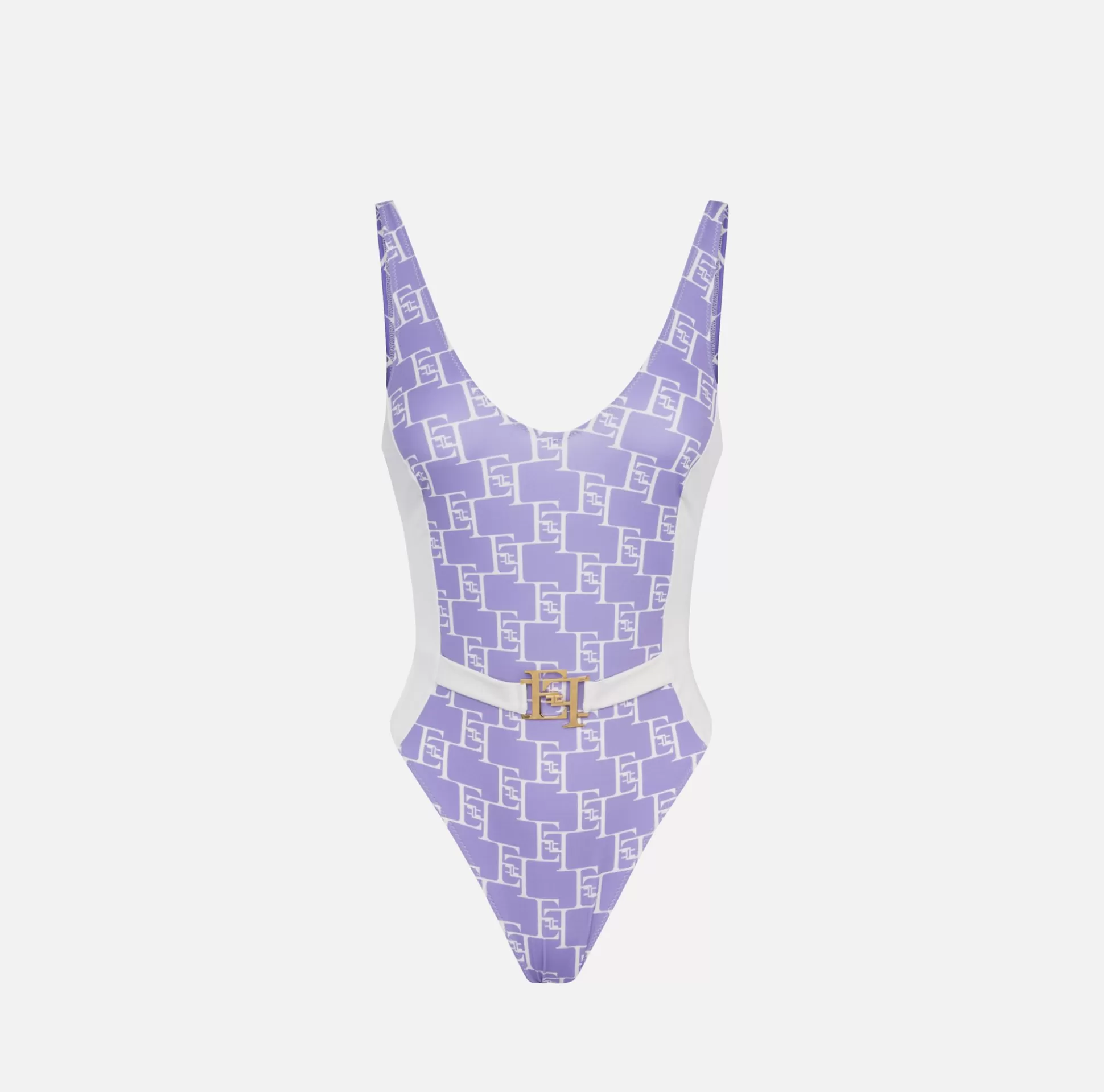 Elisabetta Franchi Beachwear^Costume Intero In Lycra Stampa Logo Con Fascione