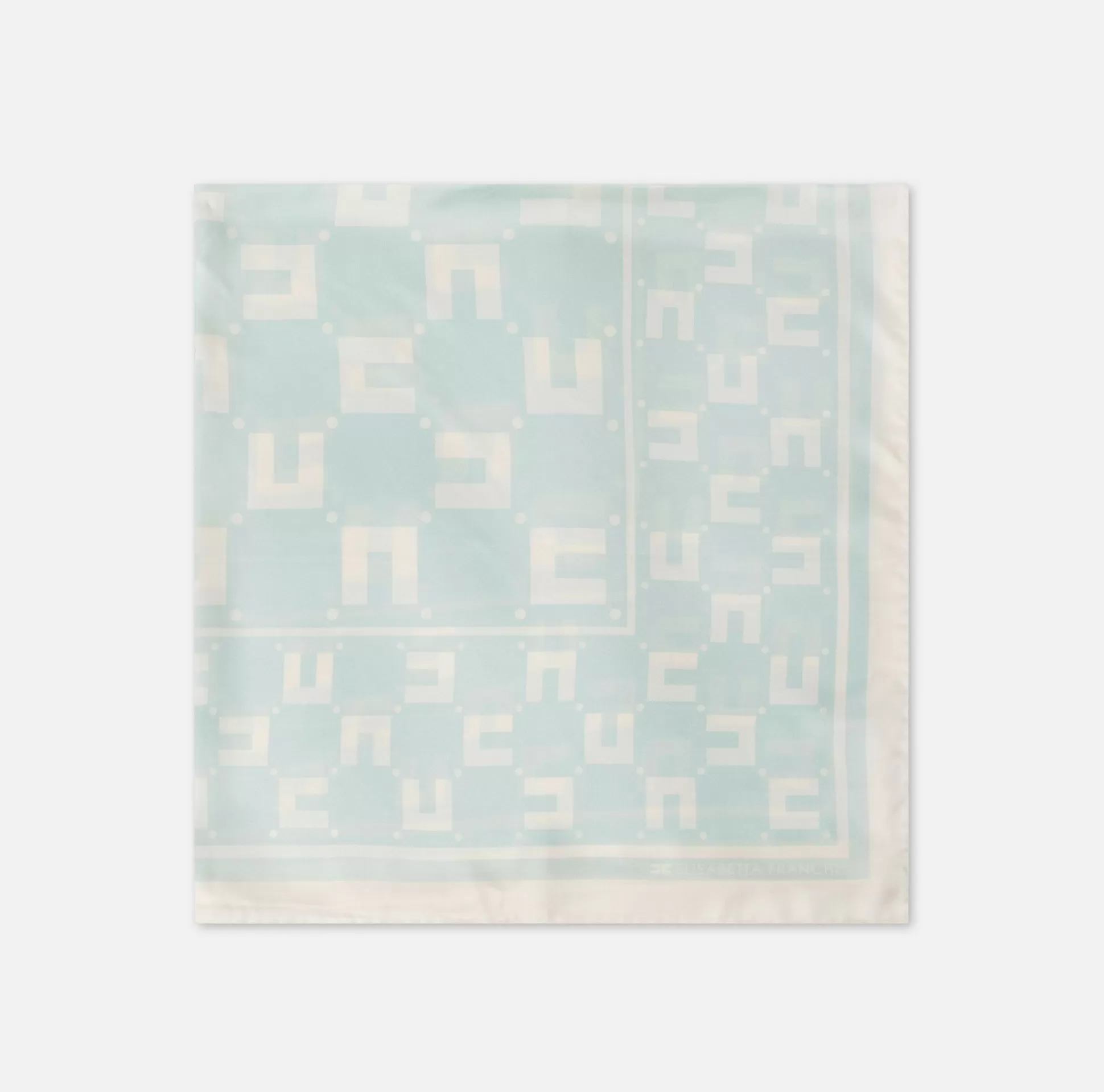Elisabetta Franchi Mostra Tutti^Foulard Medio In Twill Di Seta Stampa Logo Doppia C