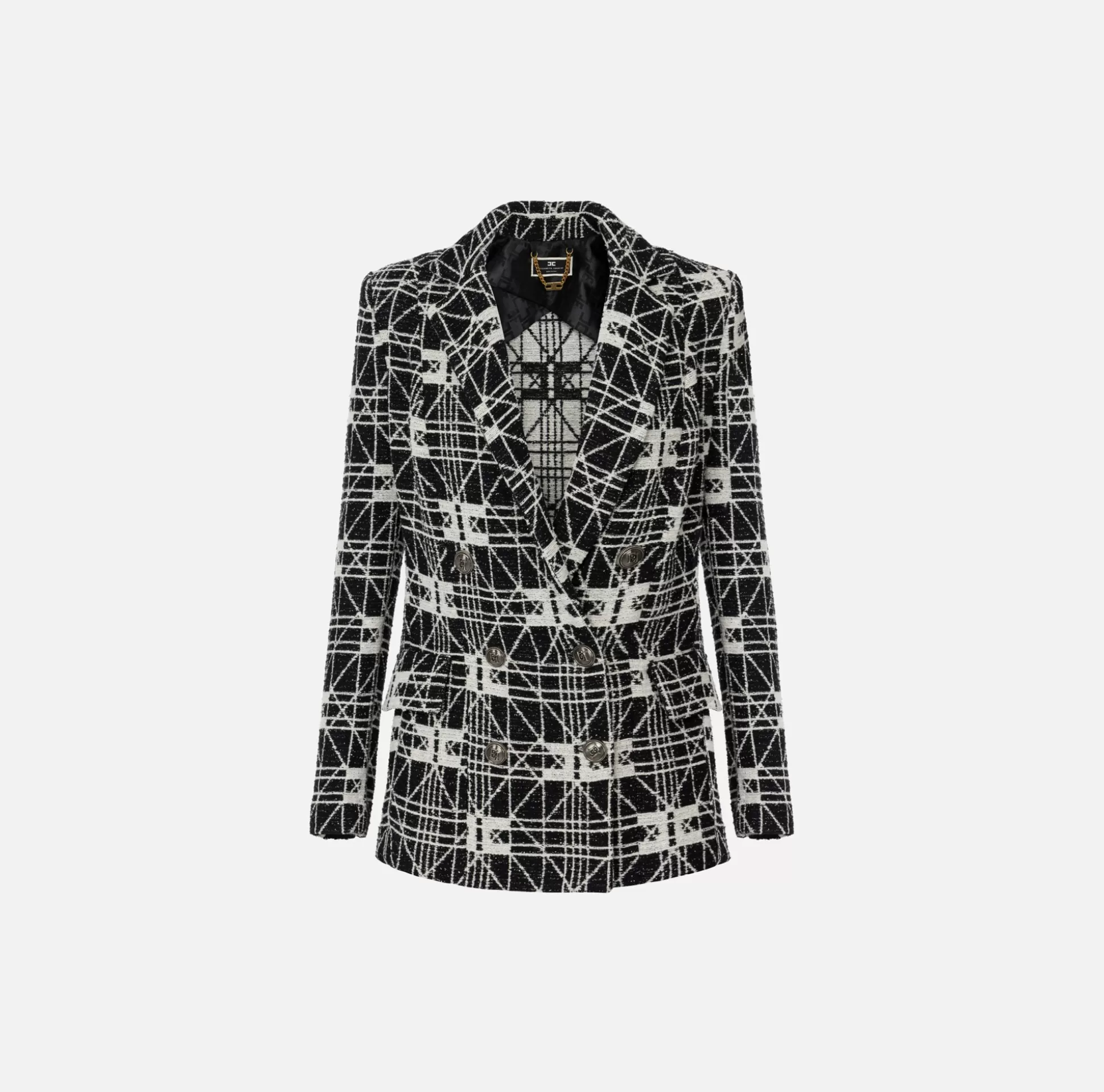 Elisabetta Franchi Giacche & Trench^Giacca Doppiopetto In Tweed Jacquard