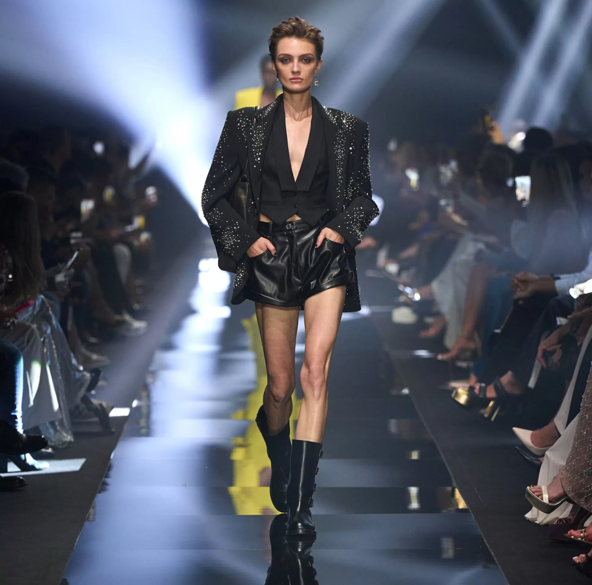 Elisabetta Franchi Giacche & Trench^Giacca In Crepe Con Ricamo Di Strass