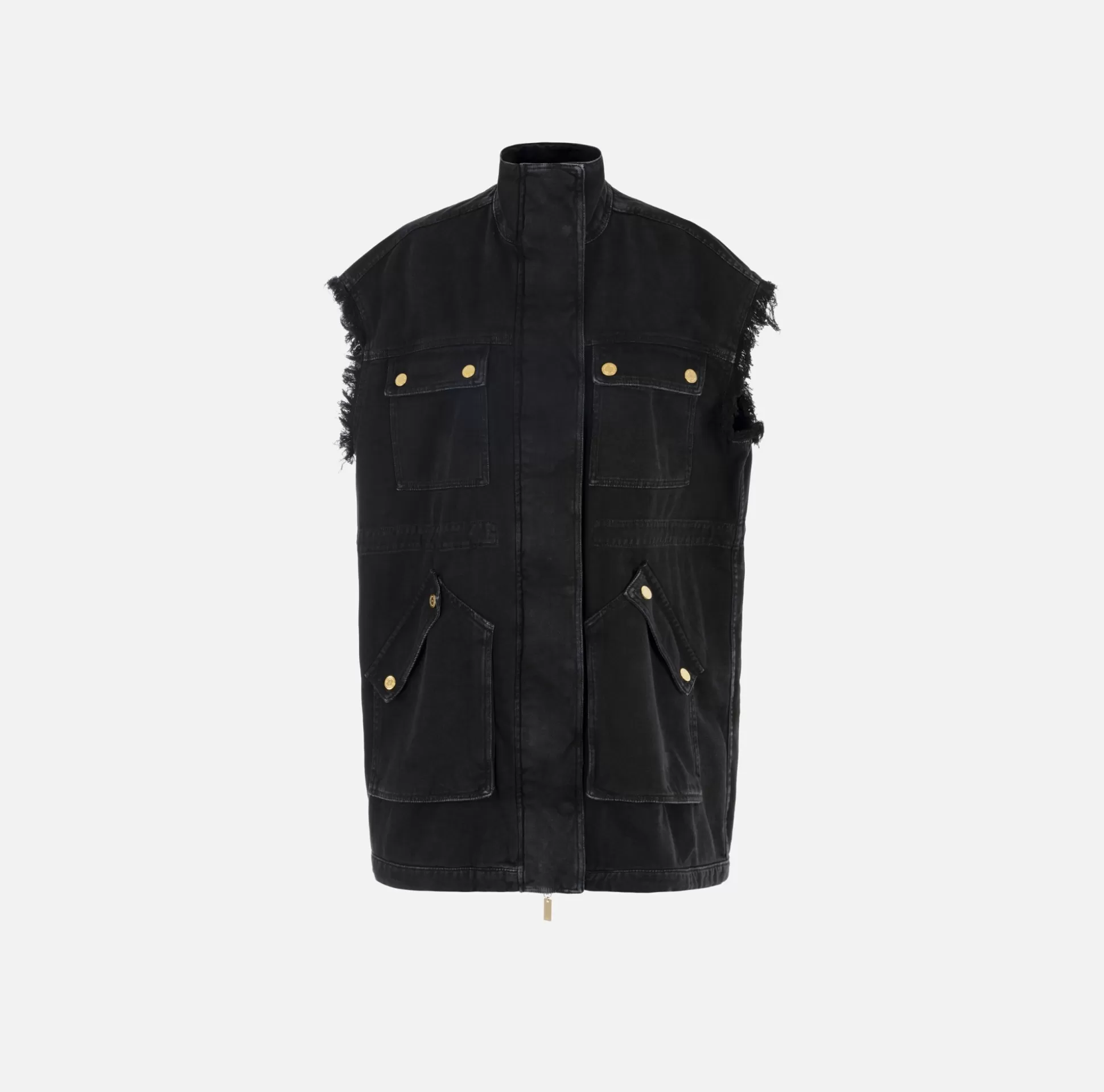 Elisabetta Franchi Giacche & Trench^Gilet In Denim Utility