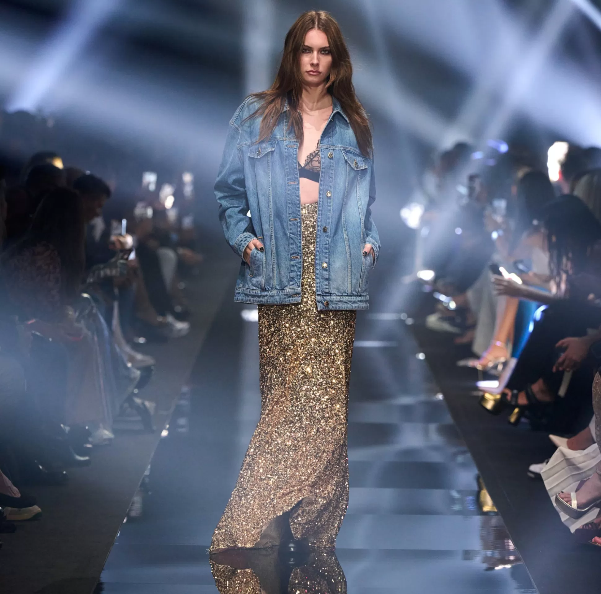 Elisabetta Franchi Giacche & Trench^Giubbotto Over In Denim