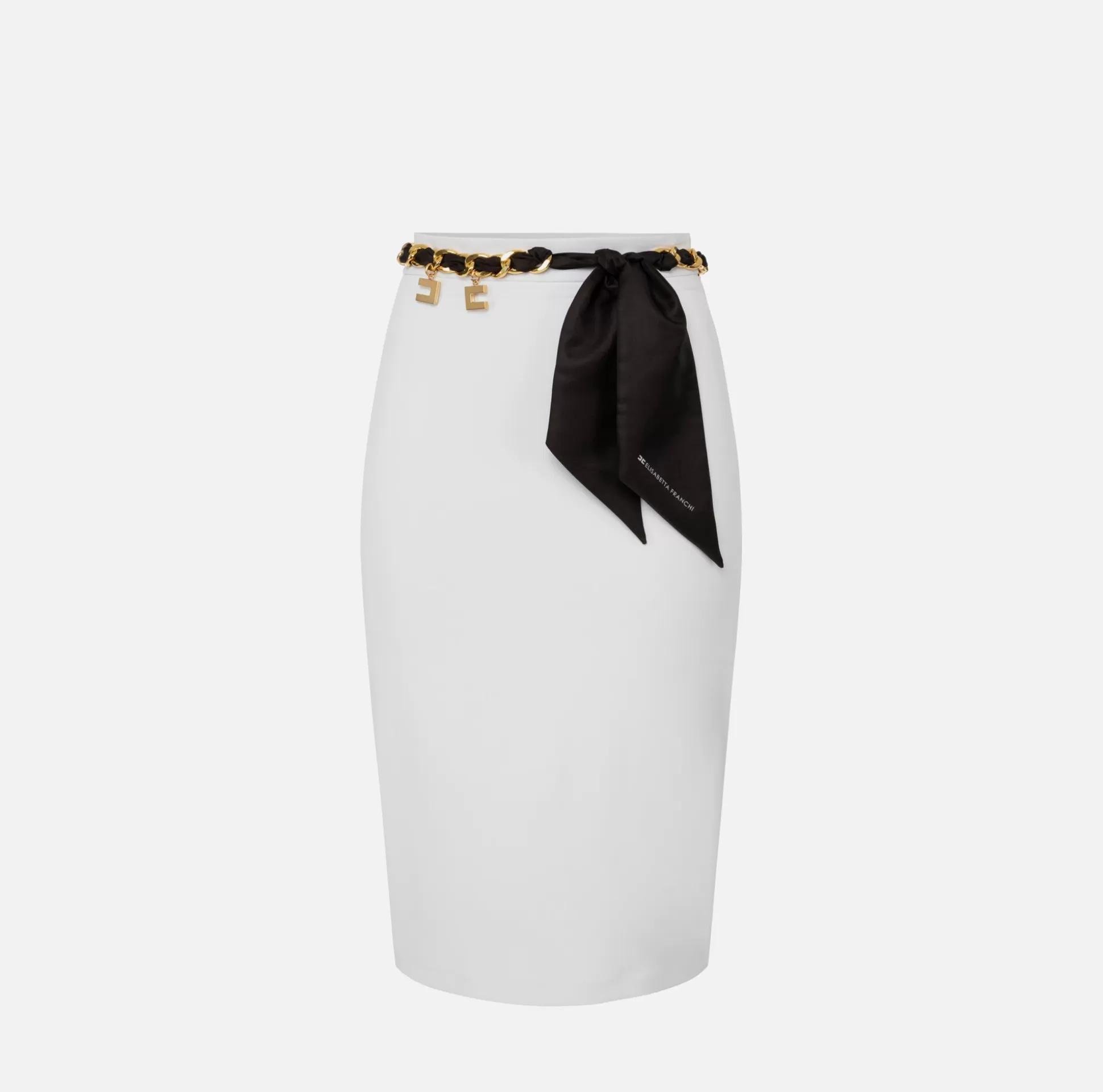 Elisabetta Franchi Gonne^Gonna Midi In Crepe Stretch Con Cintura Foulard