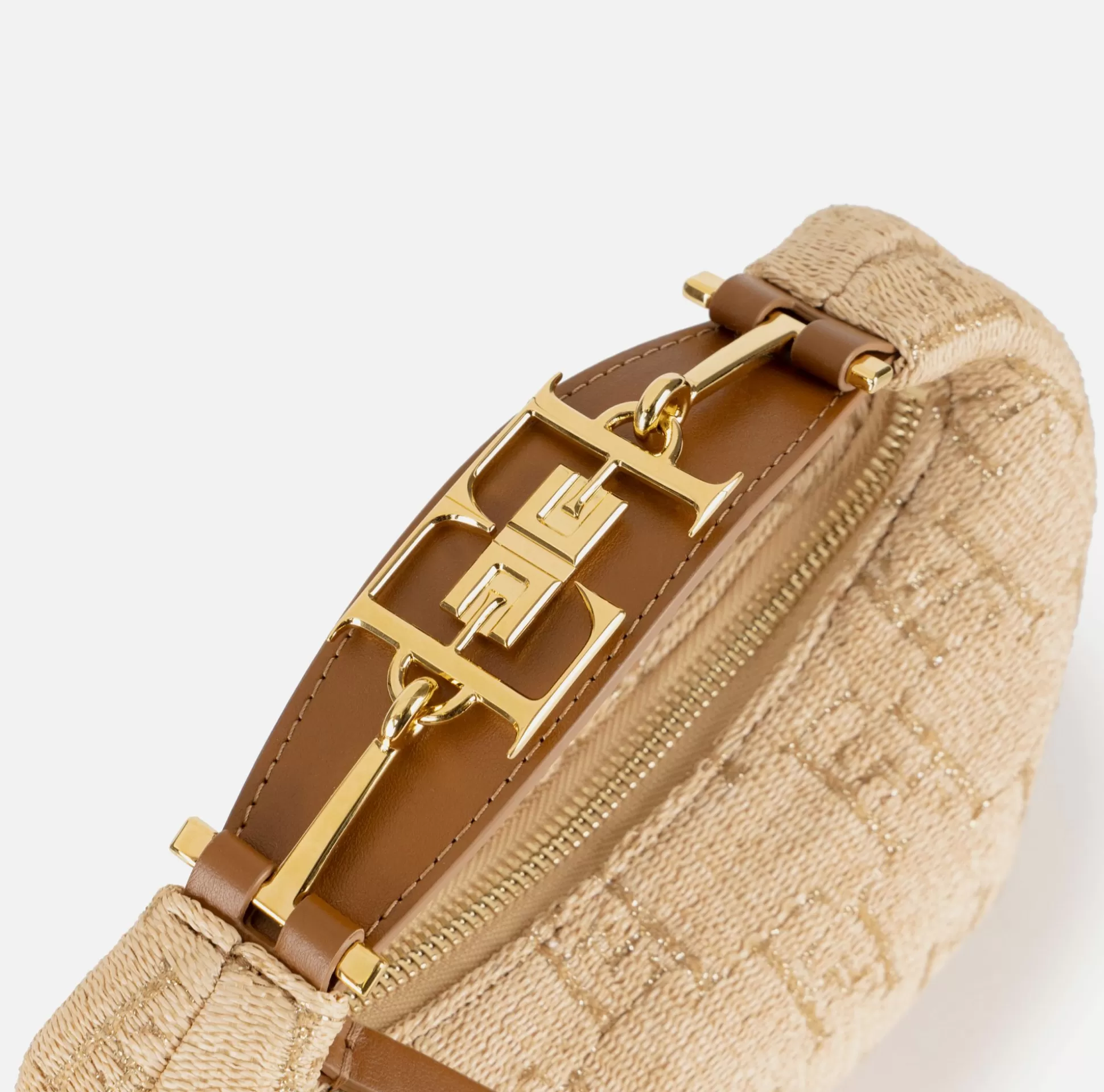 Elisabetta Franchi Borse A Mano^Hobo Piccola In Rafia Jacquard Con Morsetto In Metallo