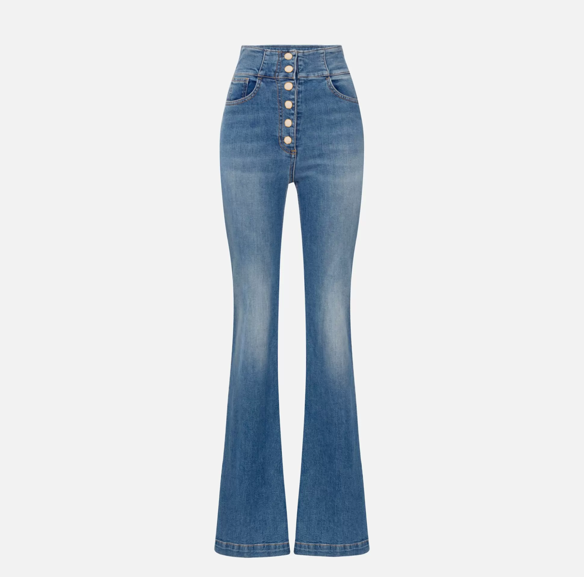 Elisabetta Franchi Jeans^Jeans A Palazzo Con Abbottonatura