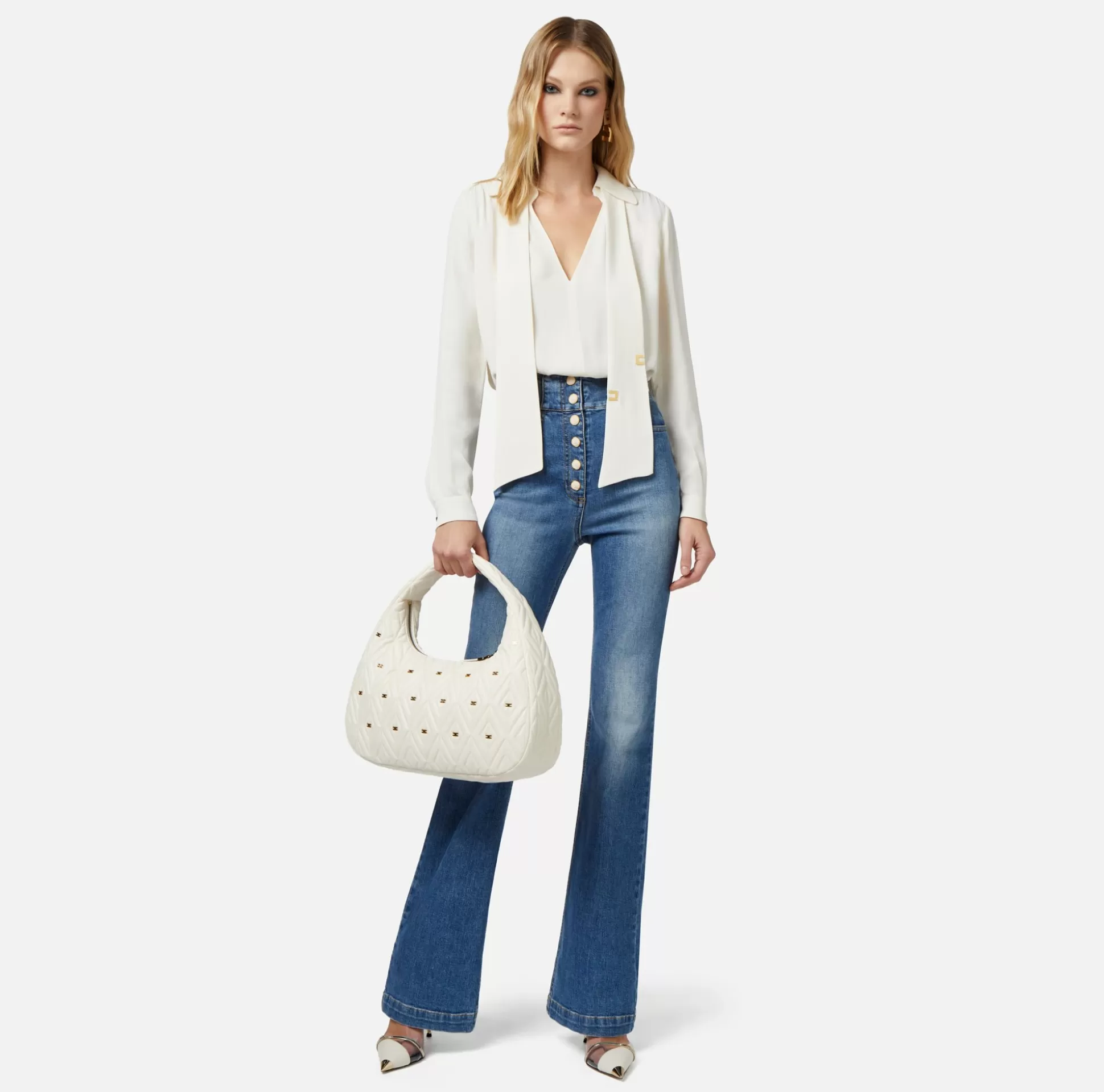 Elisabetta Franchi Jeans^Jeans A Palazzo Con Abbottonatura