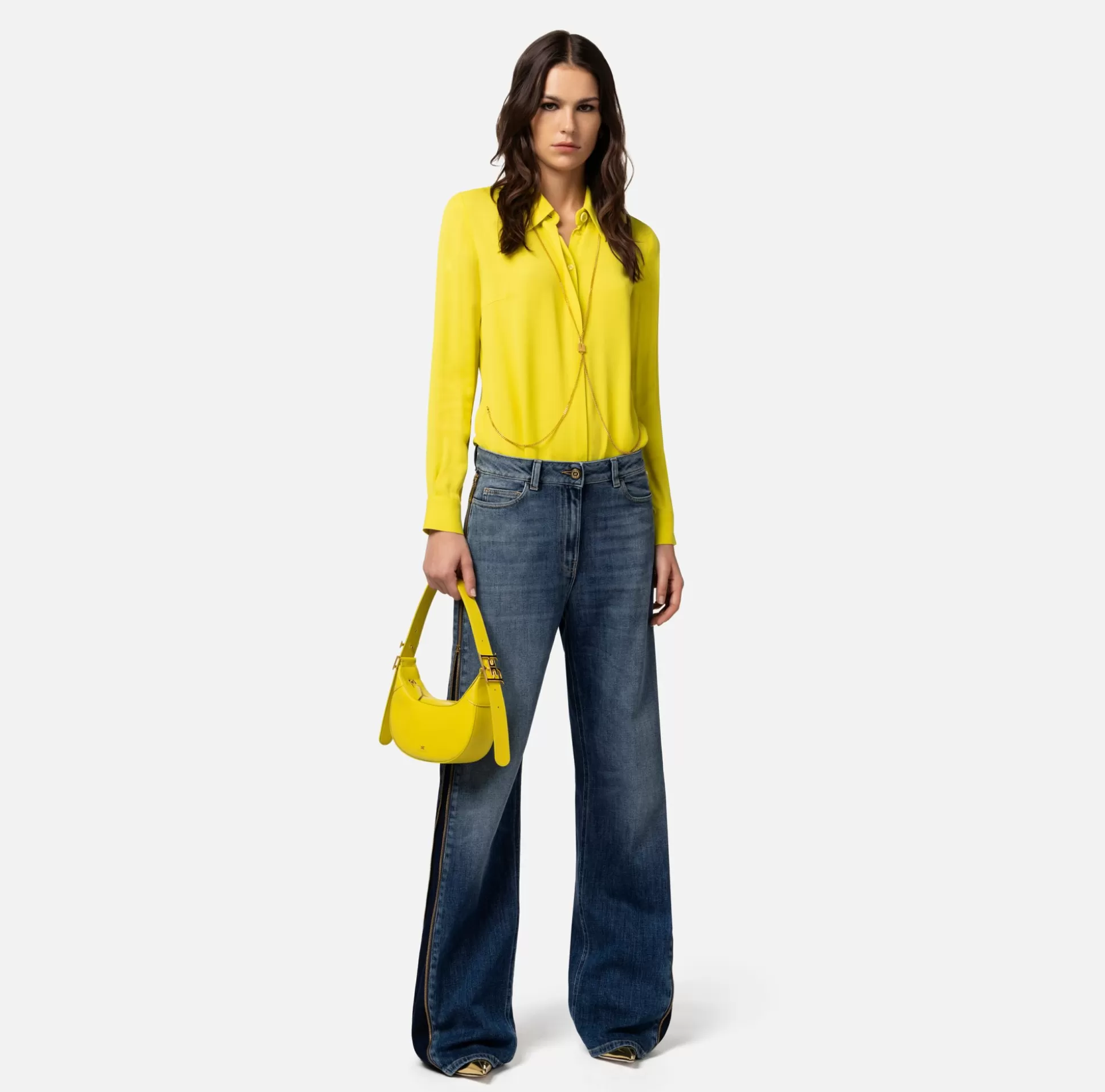 Elisabetta Franchi Jeans^Jeans A Palazzo Con Maxi Zip