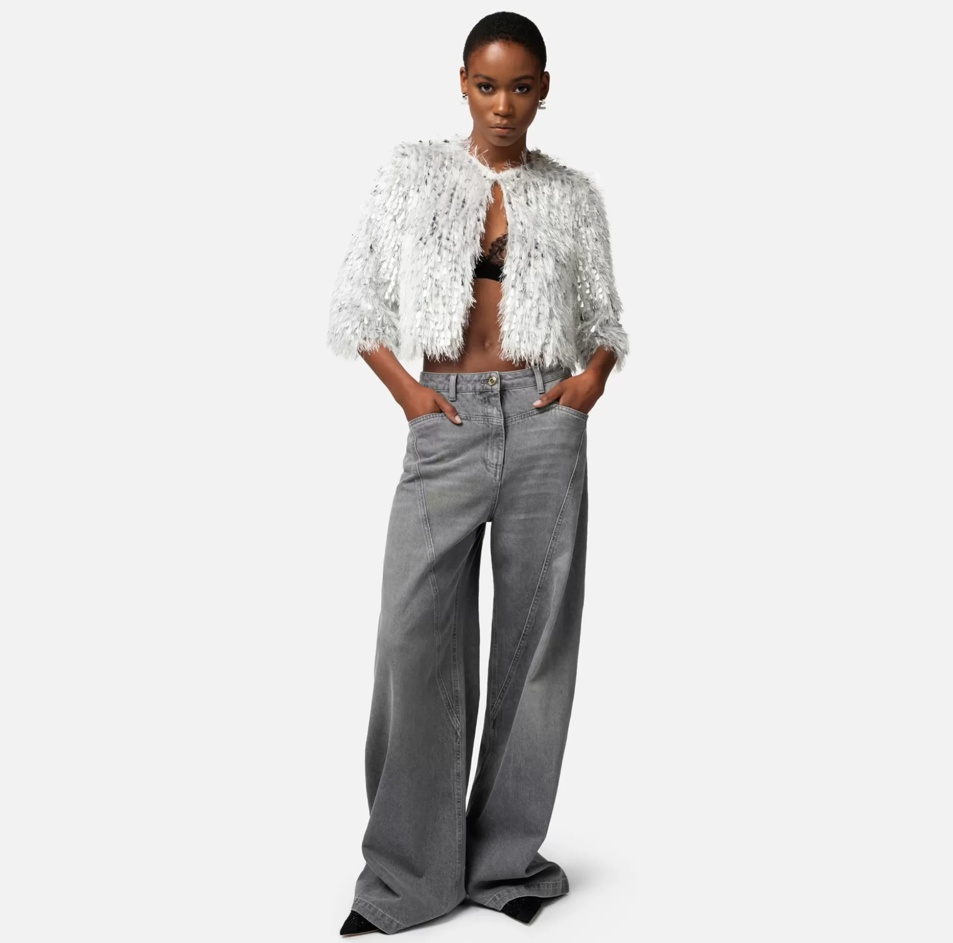 Elisabetta Franchi Jeans^Jeans A Palazzo Con Tagli Diagonali