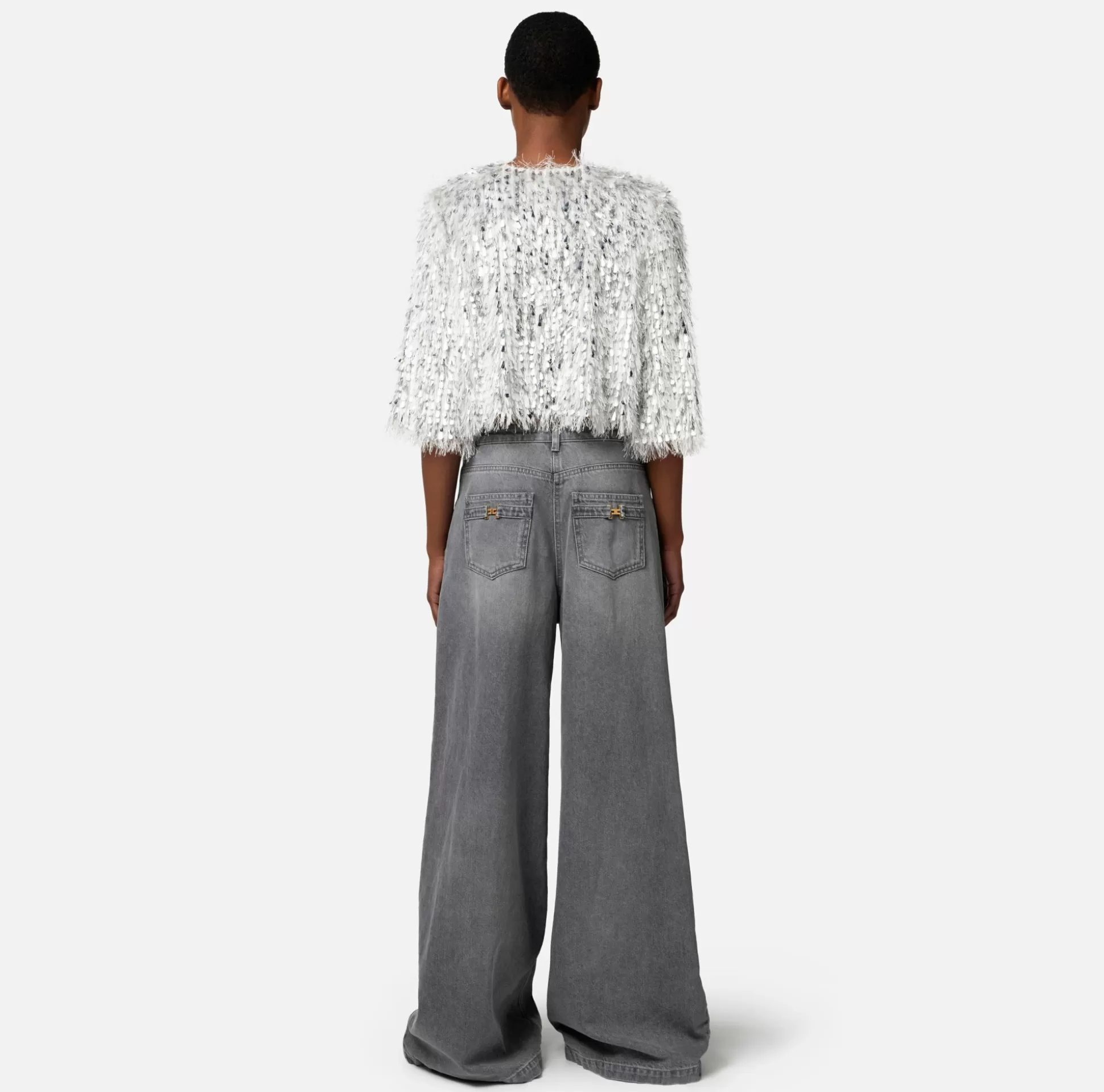 Elisabetta Franchi Jeans^Jeans A Palazzo Con Tagli Diagonali