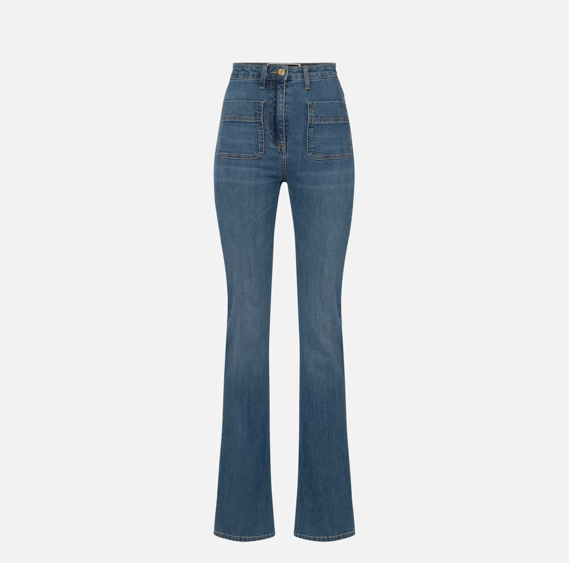 Elisabetta Franchi Jeans^Jeans A Zampetta Con Placche Logo