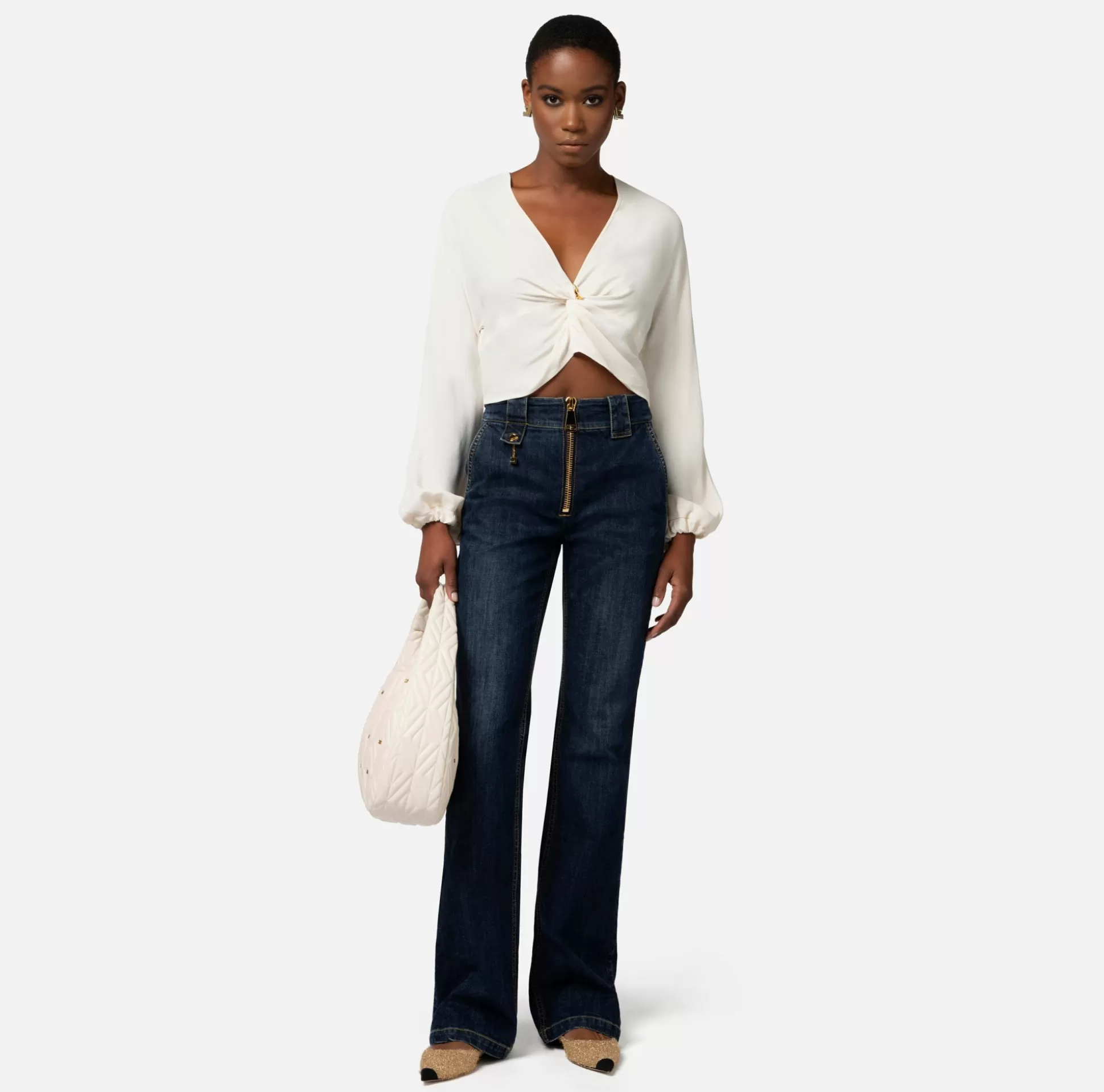 Elisabetta Franchi Jeans^Jeans A Zampetta Con Zip