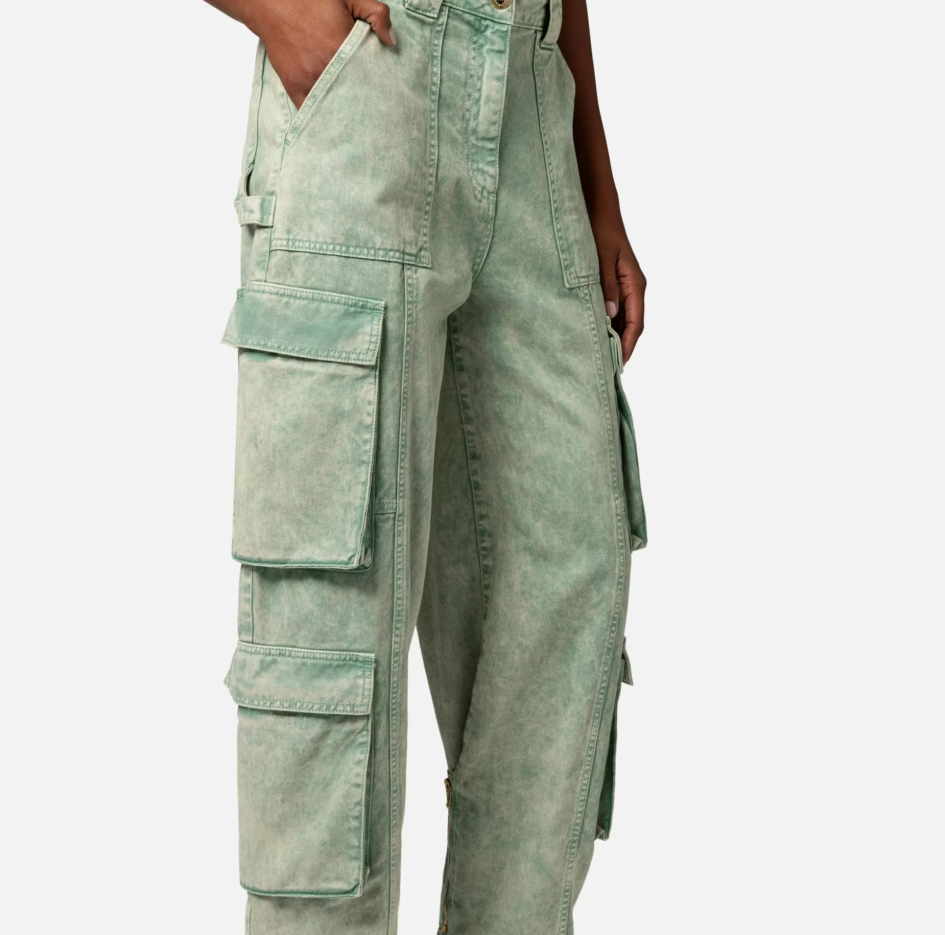 Elisabetta Franchi Jeans^Jeans Cargo Colorato Con Zip Posteriore