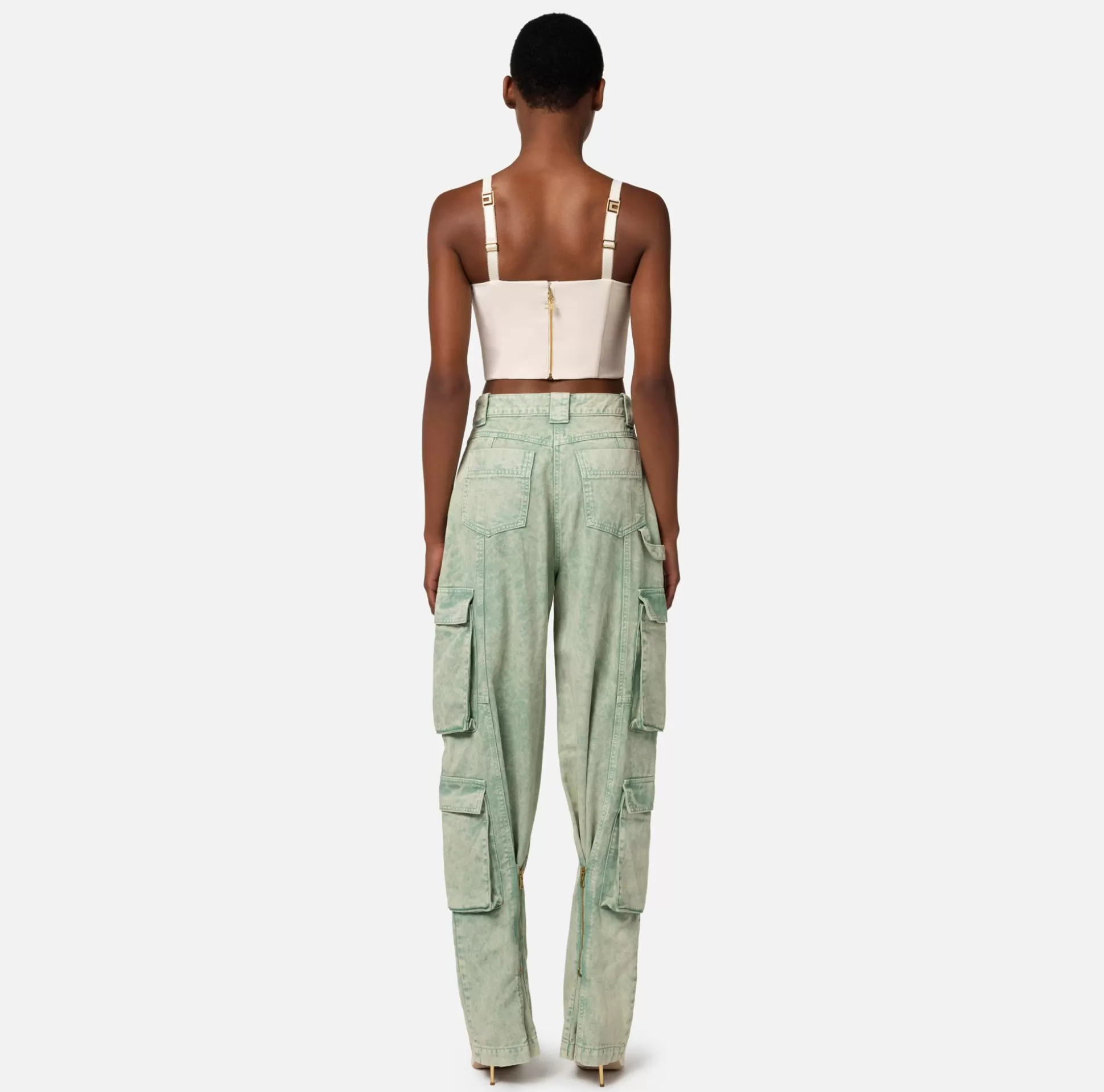 Elisabetta Franchi Jeans^Jeans Cargo Colorato Con Zip Posteriore