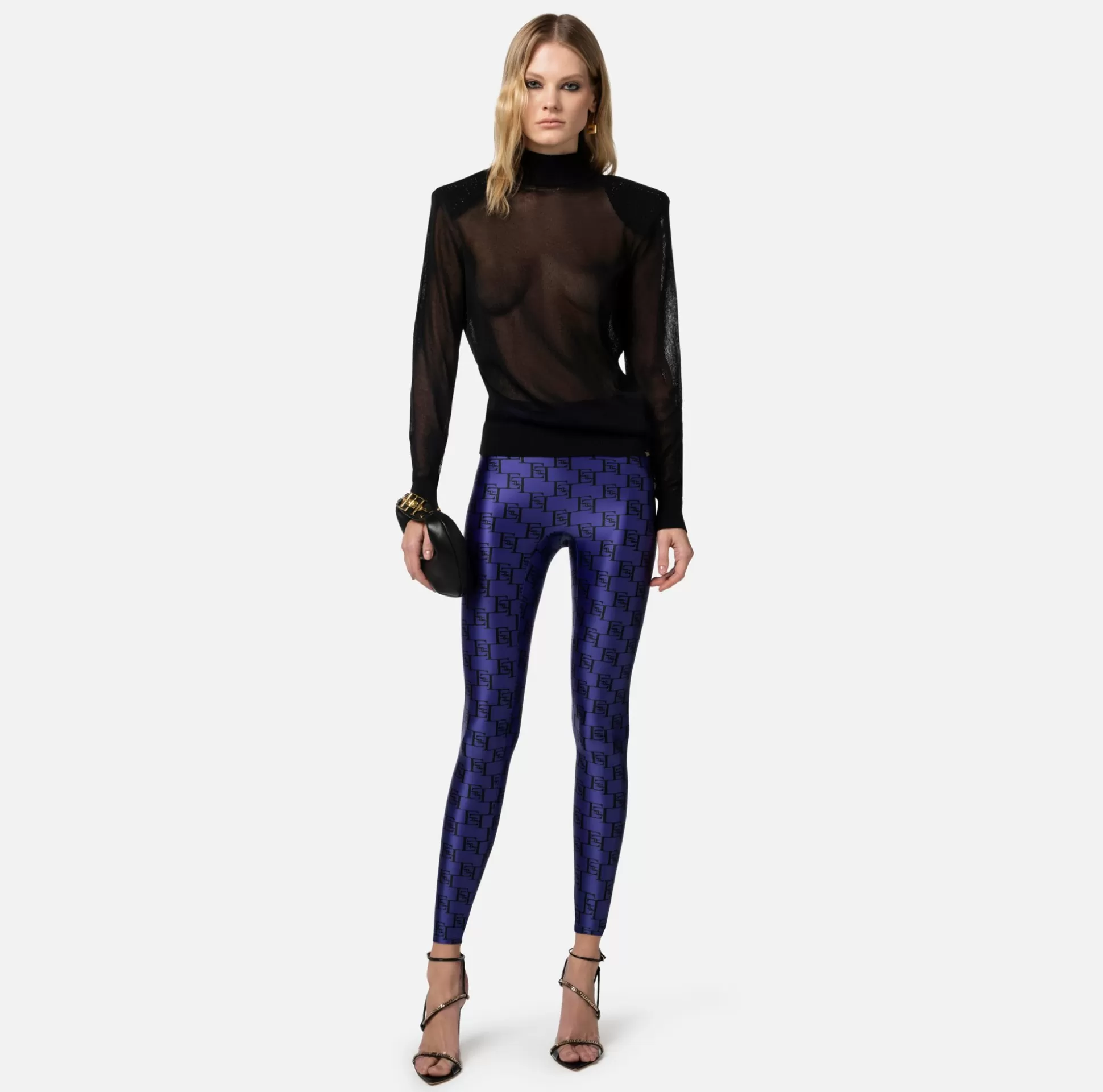 Elisabetta Franchi Pantaloni E Shorts^Leggings In Lycra Stampa Logo