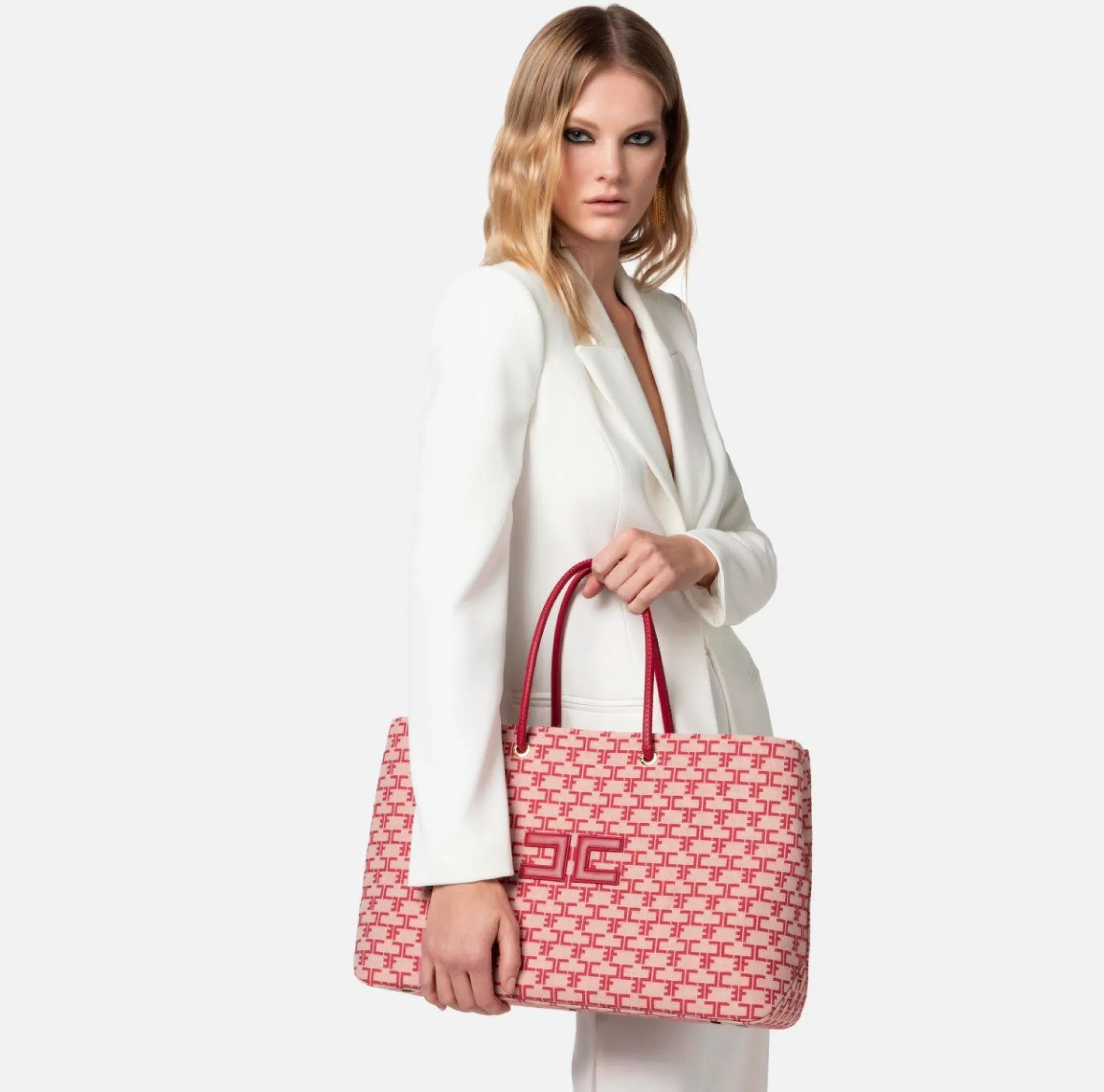 Elisabetta Franchi Borse A Spalla^Madame Monogram Shopper Con Logo