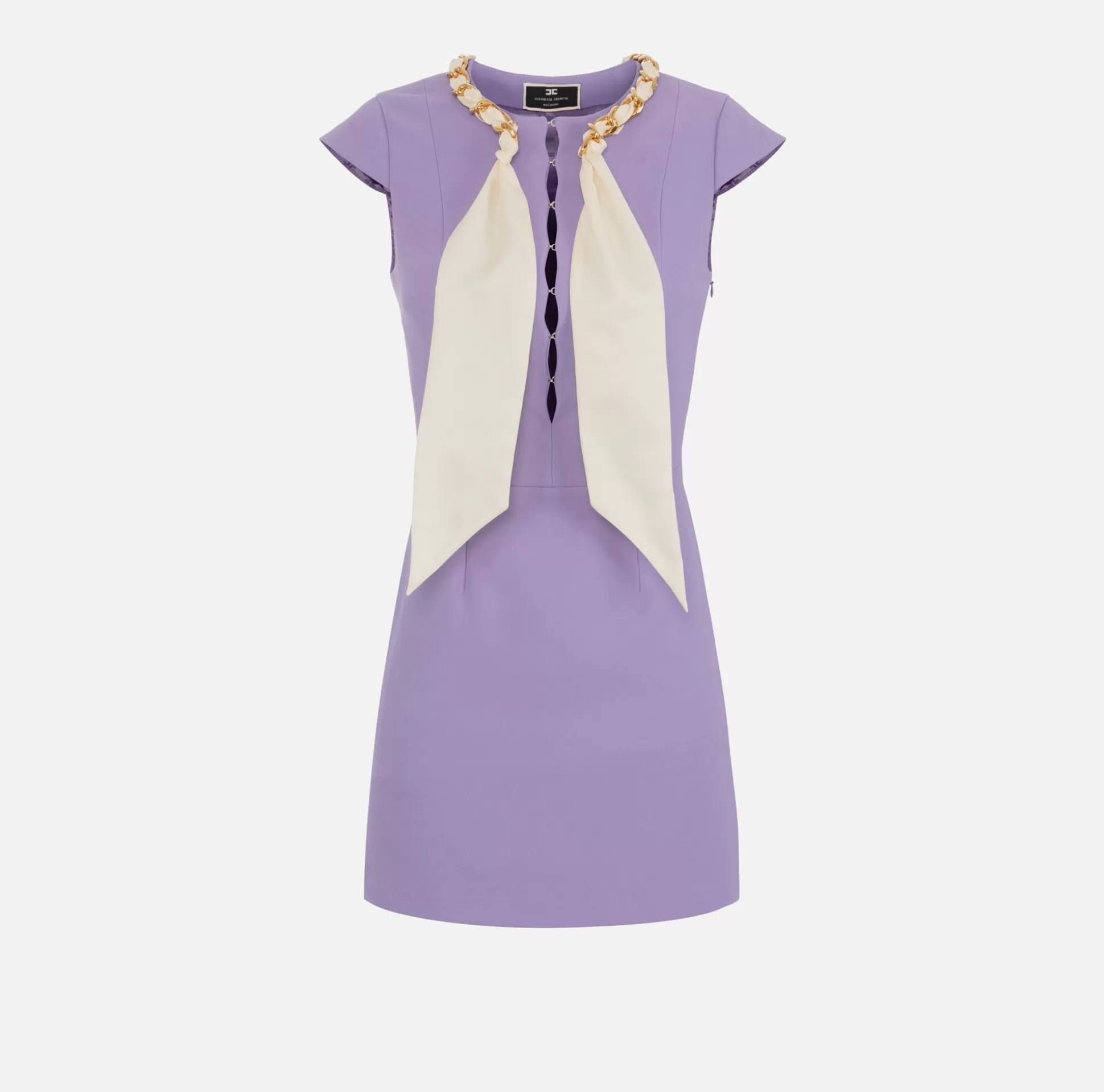 Elisabetta Franchi Abiti^Miniabito In Crepe Stretch Con Foulard Sullo Scollo