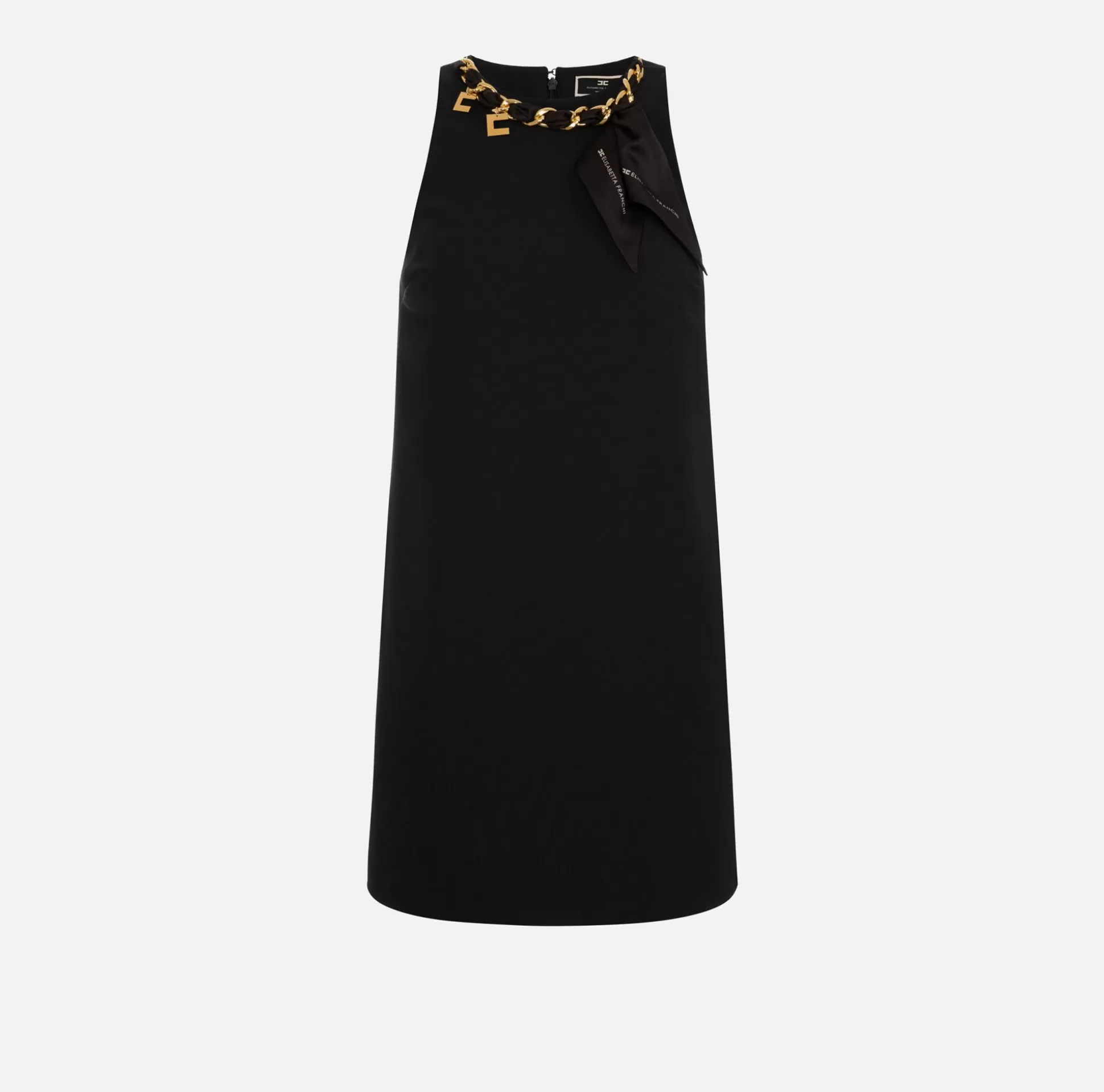 Elisabetta Franchi Abiti^Miniabito In Crepe Stretch Con Foulard Sullo Scollo