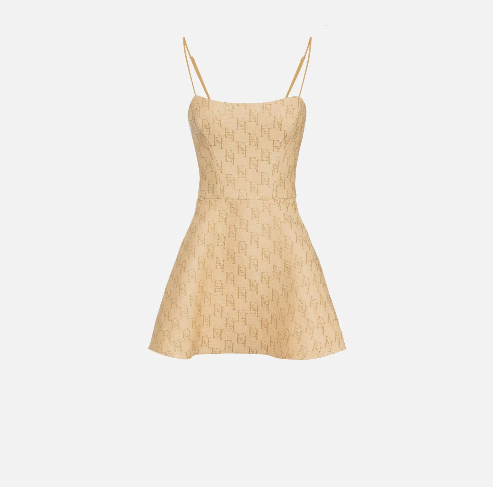 Elisabetta Franchi Abiti^Miniabito In Rafia Jacquard Con Logo Lurex