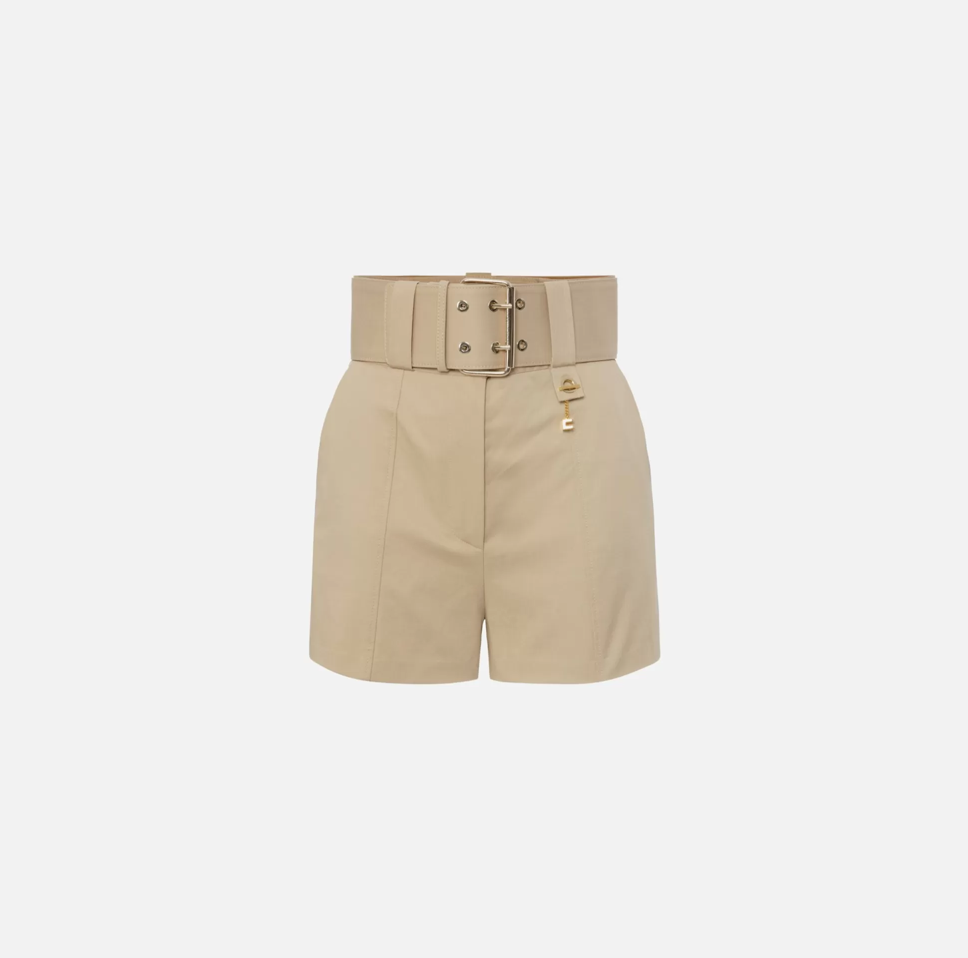 Elisabetta Franchi Pantaloni E Shorts^Shorts In Cotone Stretch Con Cintura