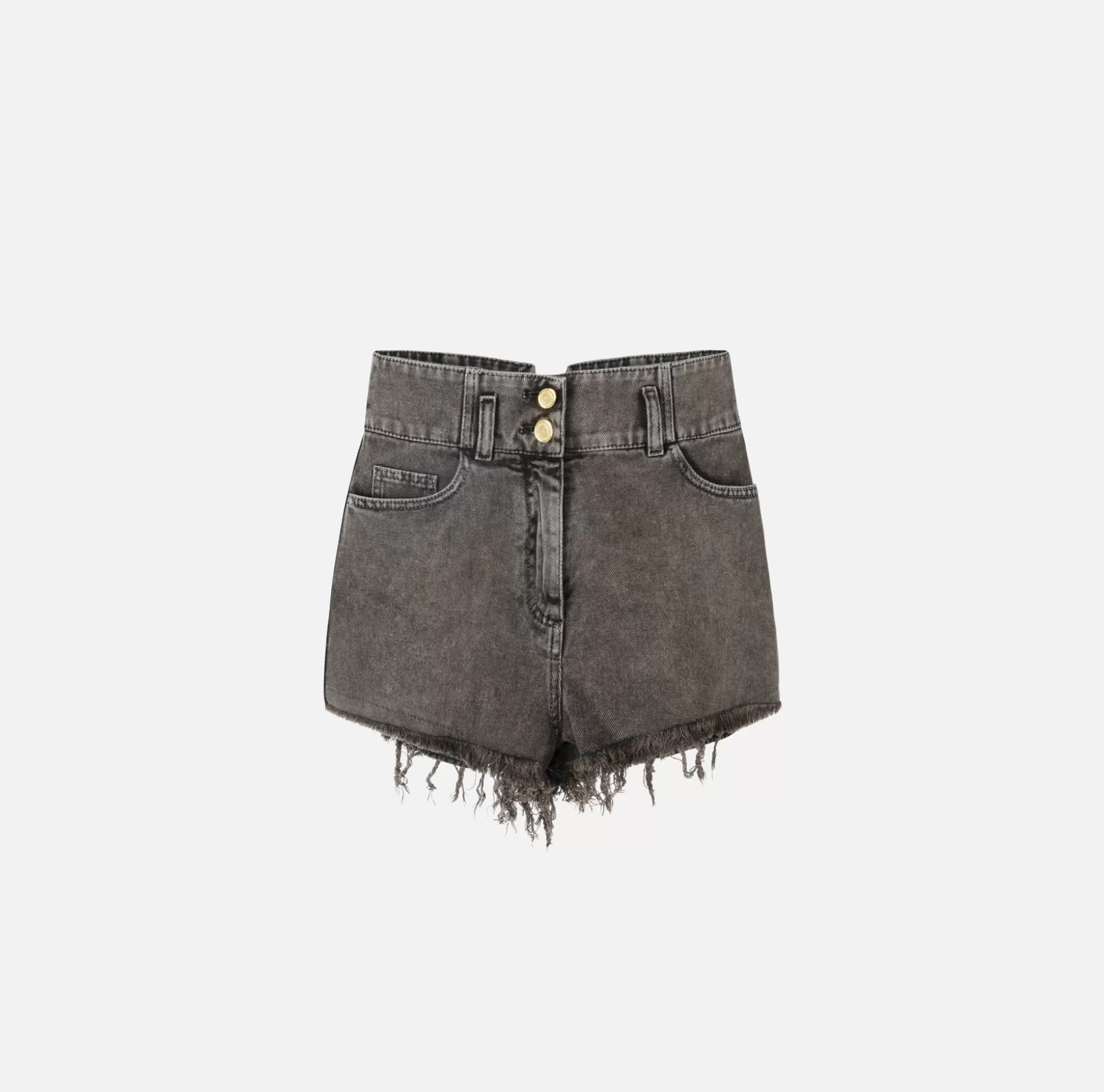 Elisabetta Franchi Pantaloni E Shorts^Shorts In Denim Sfrangiato