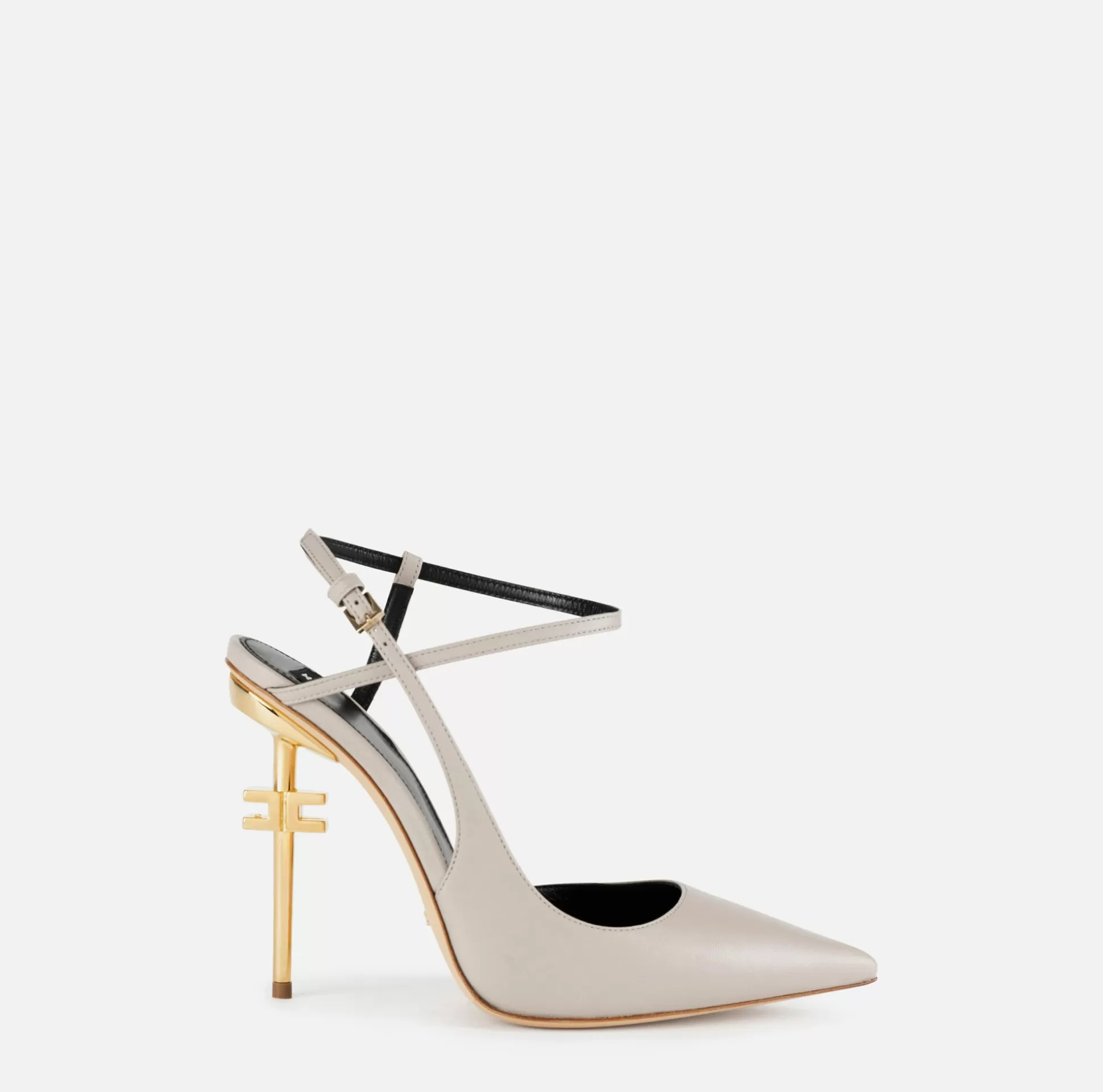 Elisabetta Franchi Decollete^Slingback In Pelle Con Tacco Logato