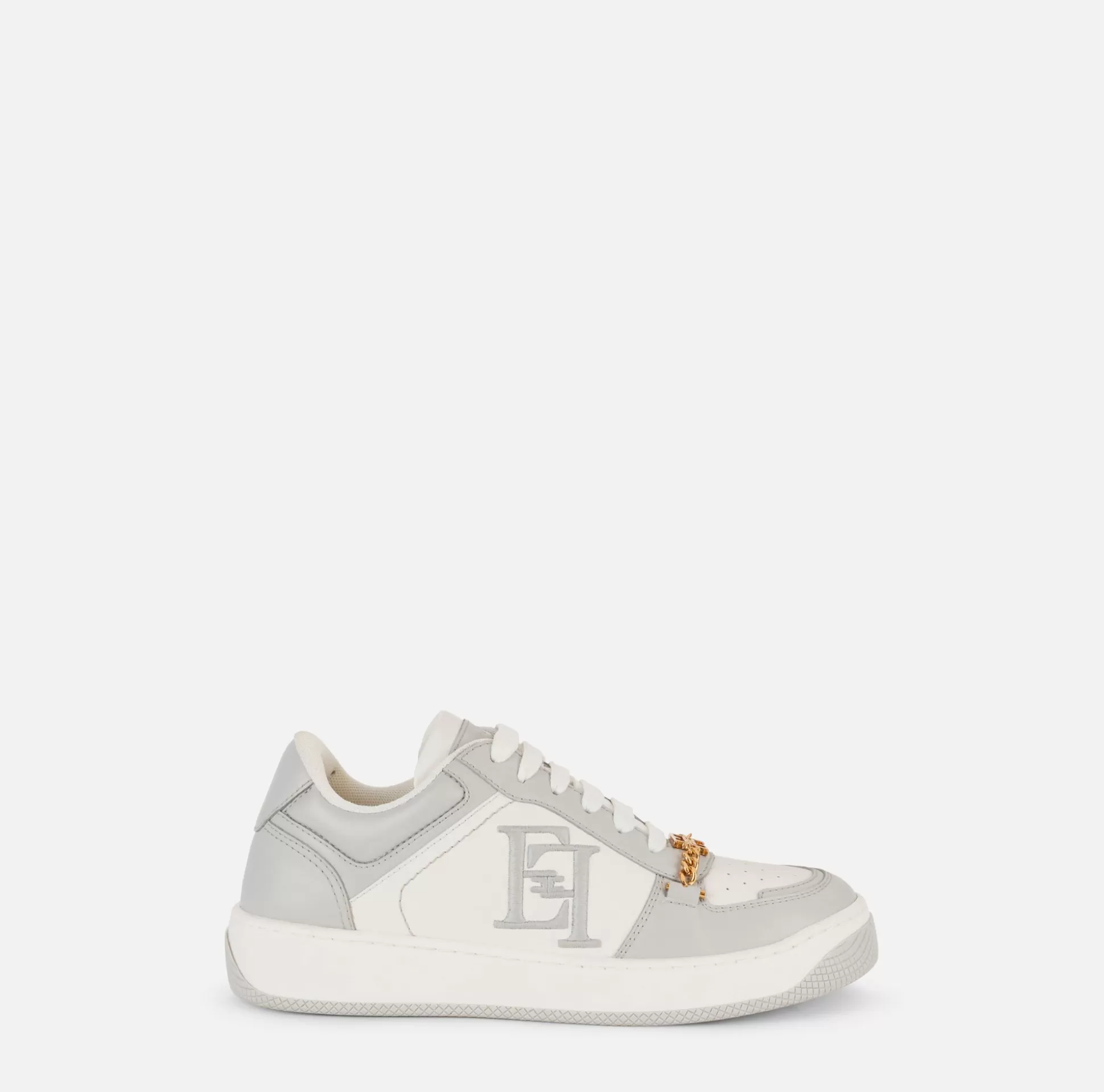 Elisabetta Franchi Sneakers E Scarpe Basse^Sneakers In Pelle Con Logo Ricamato