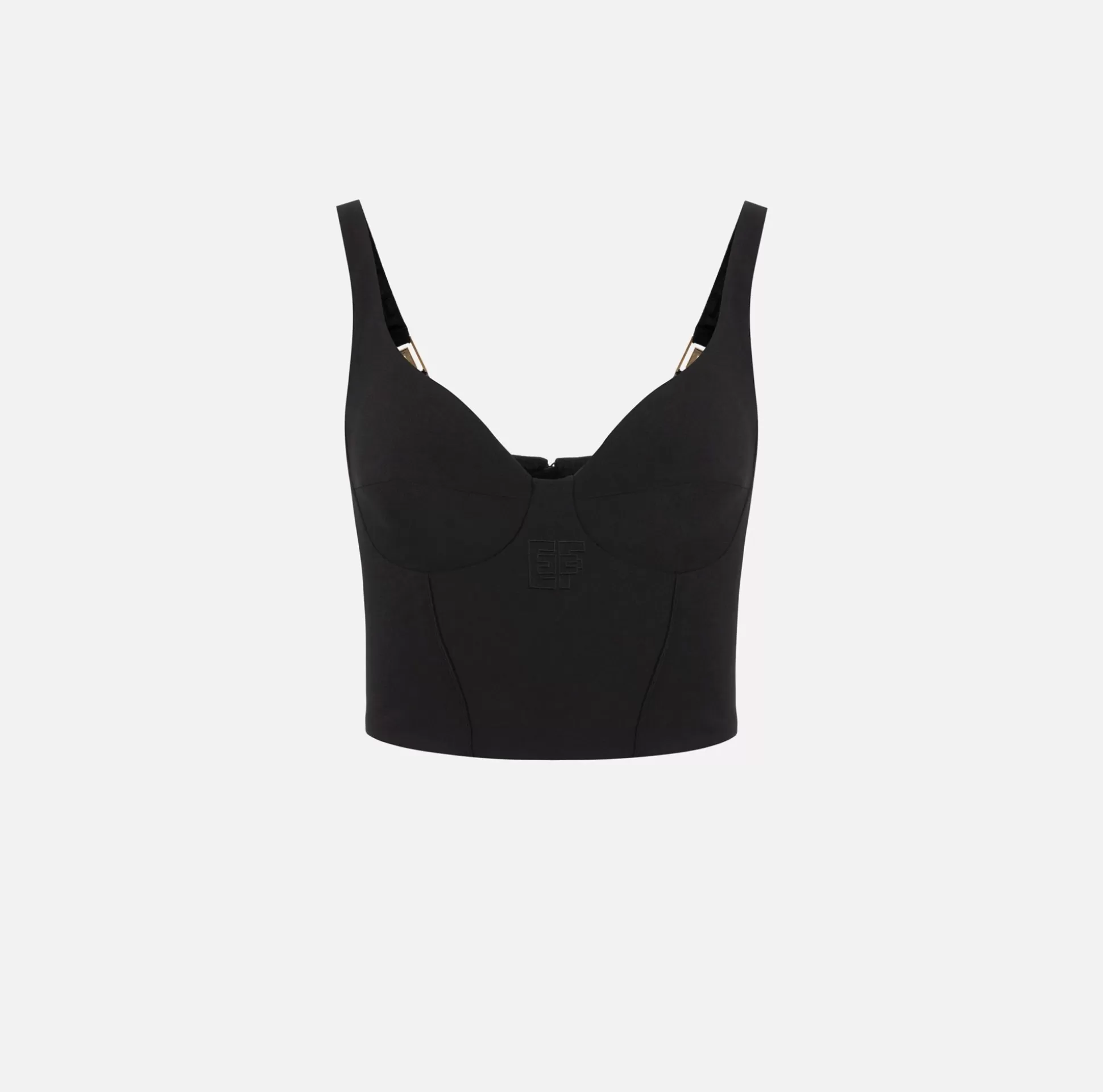 Elisabetta Franchi Top, T-Shirt & Body^Top Bustier In Crepe Stretch Con Ricamo