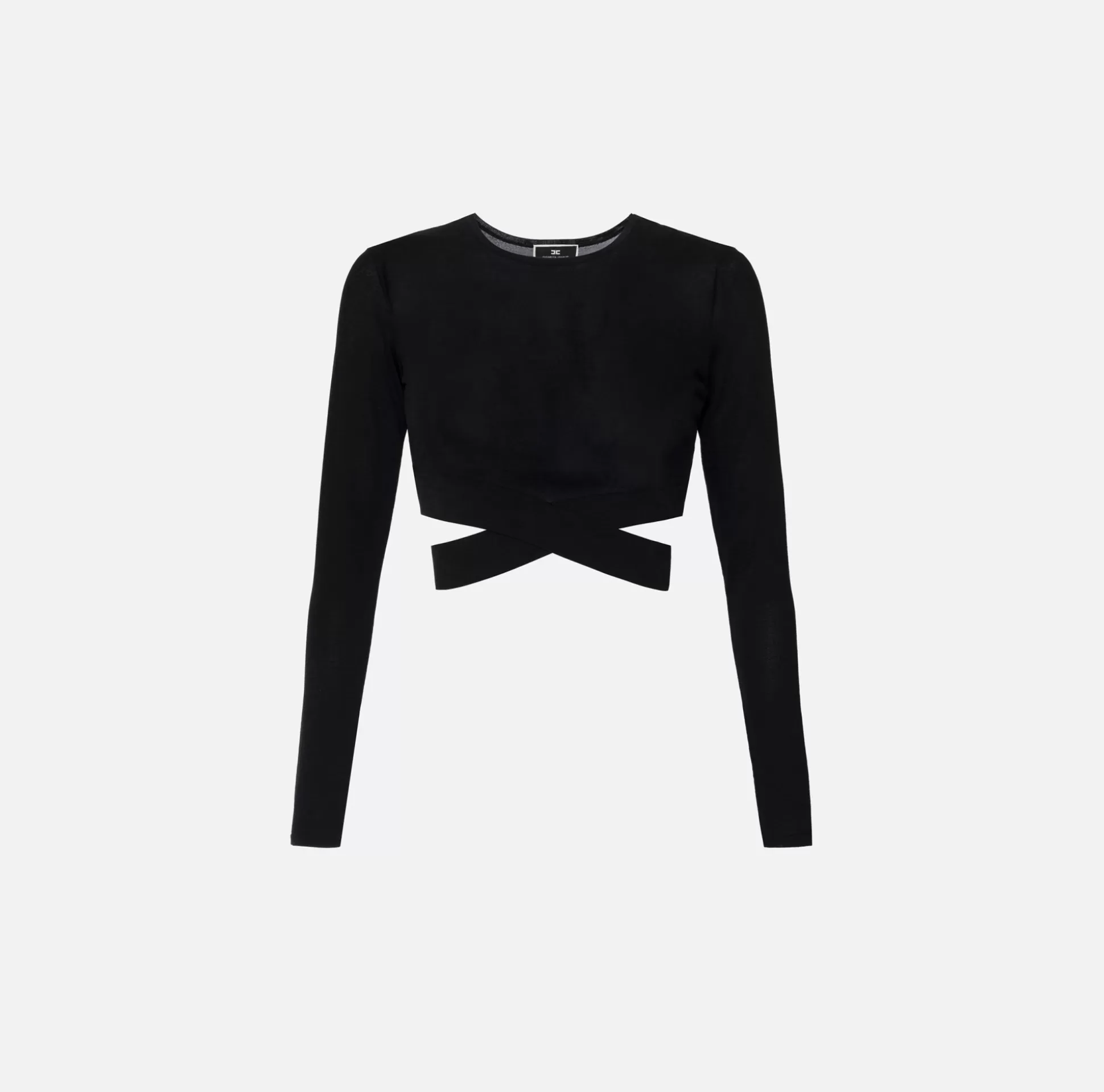 Elisabetta Franchi Maglieria E Felpe^Top Cropped In Rayon Con Cut-Out