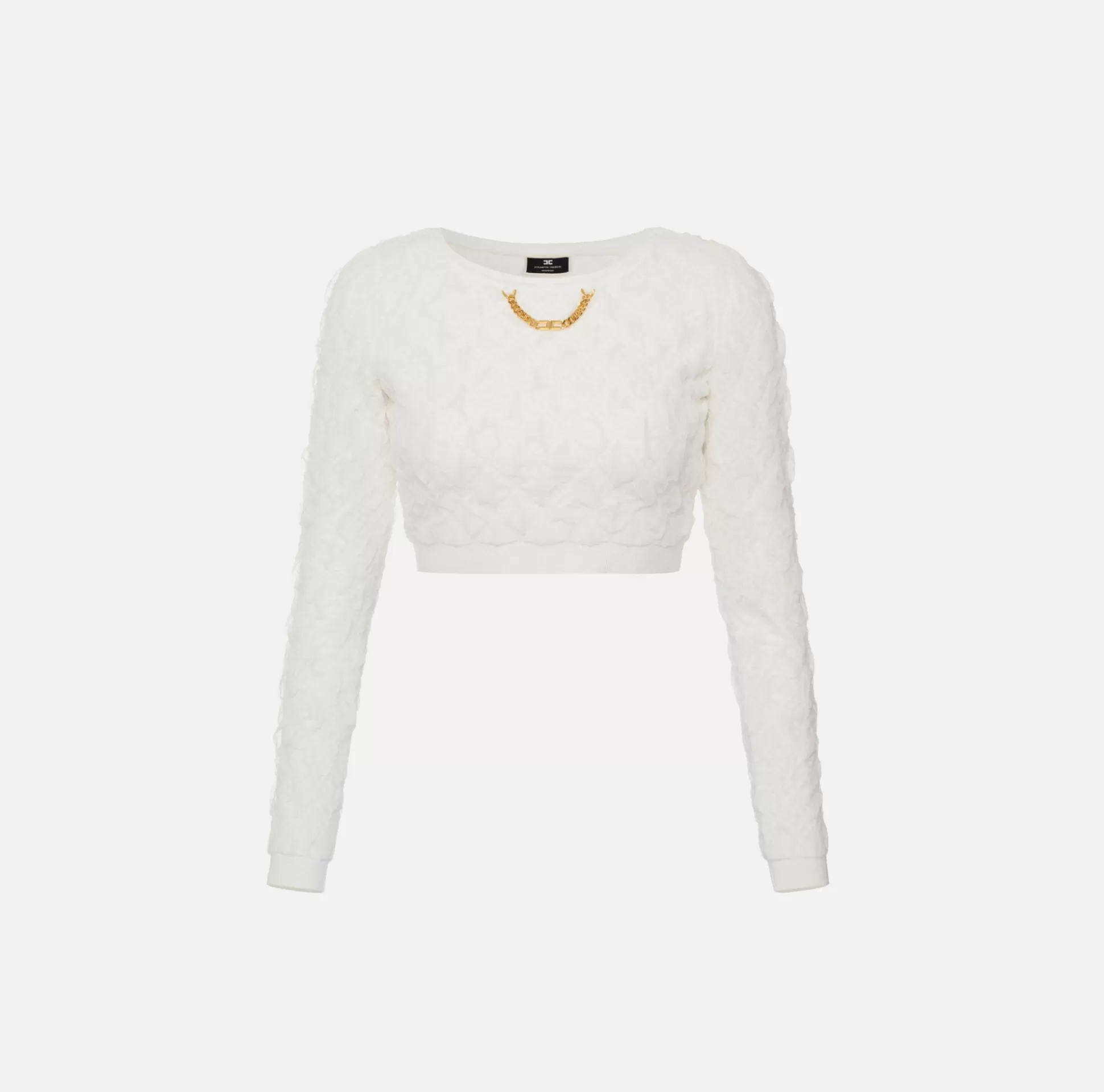 Elisabetta Franchi Top, T-Shirt & Body^Top Cropped In Viscosa Goffrata