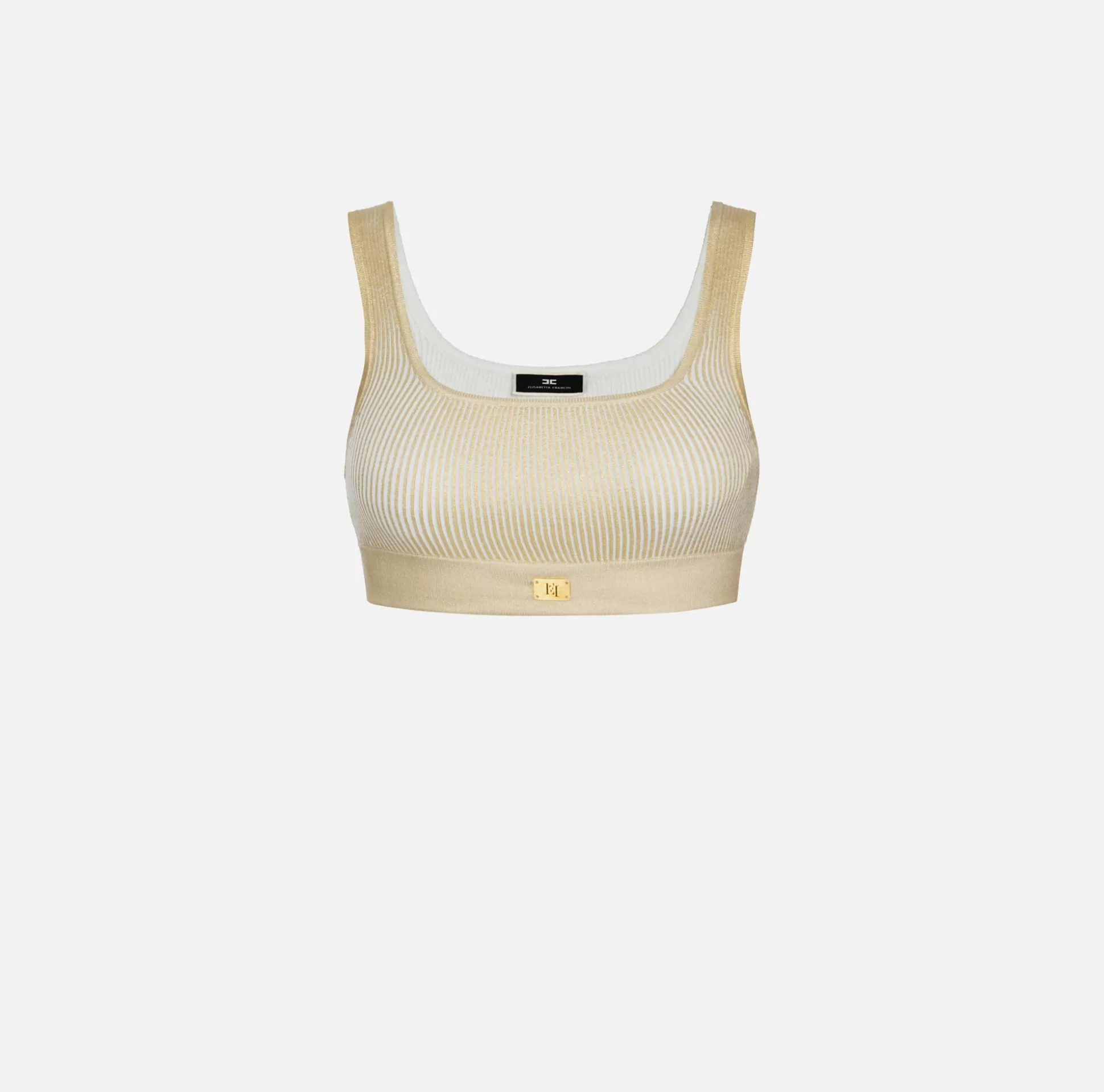 Elisabetta Franchi Top, T-Shirt & Body^Top Cropped In Viscosa Laminata