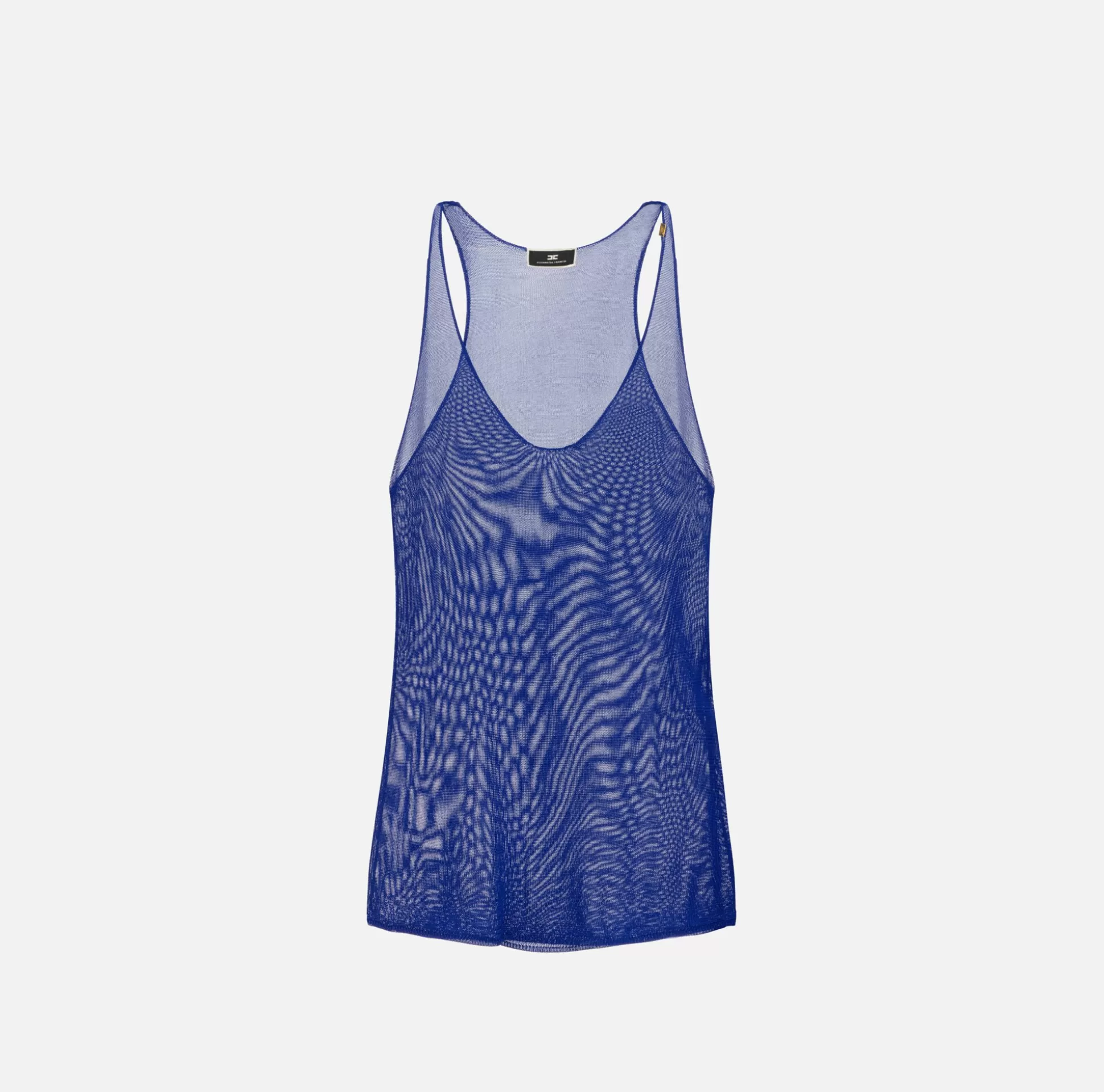 Elisabetta Franchi Top, T-Shirt & Body^Top In Viscosa Lucida Con Scollo All'Americana